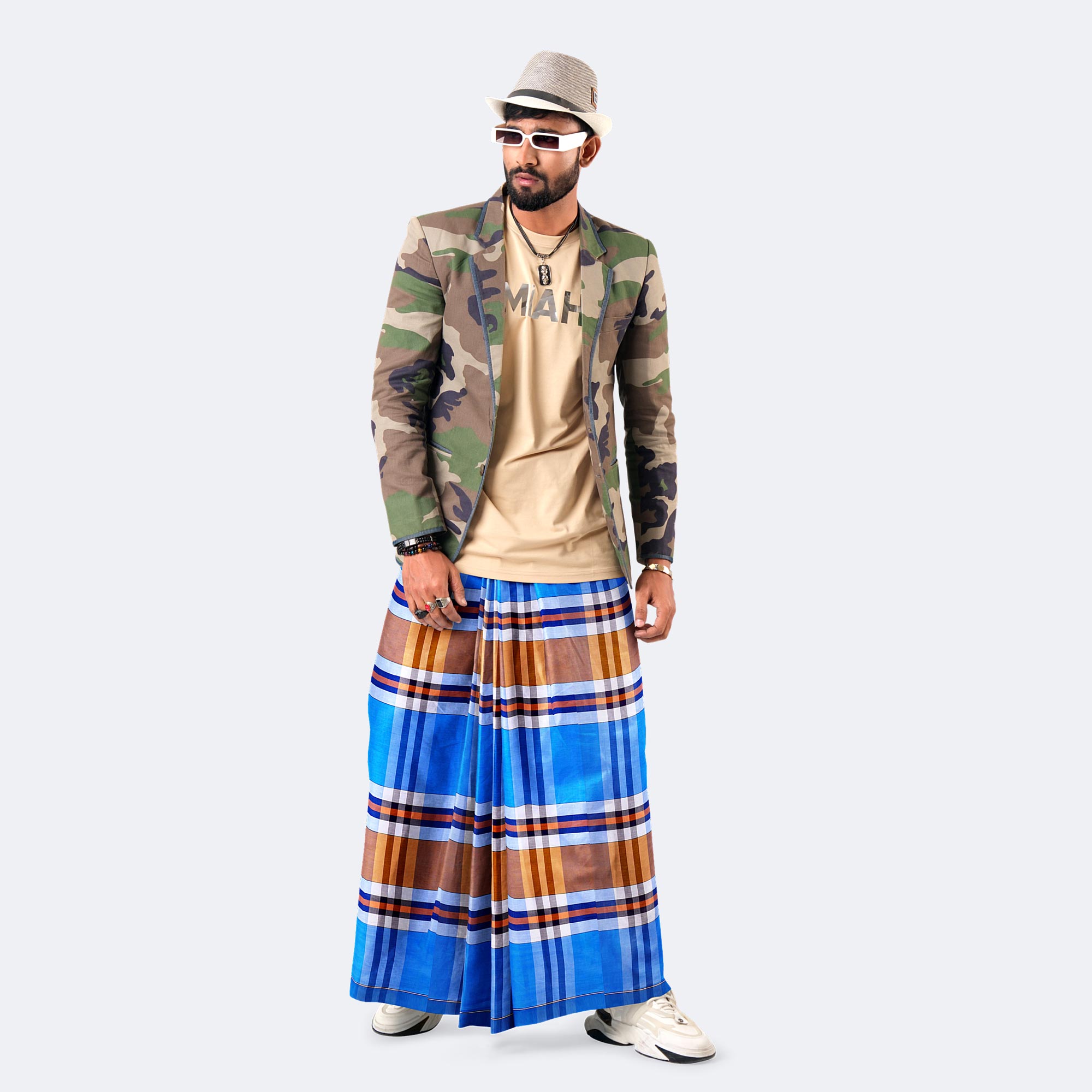 Men’s Classic Checked & Striped Lungi - Ashapurno