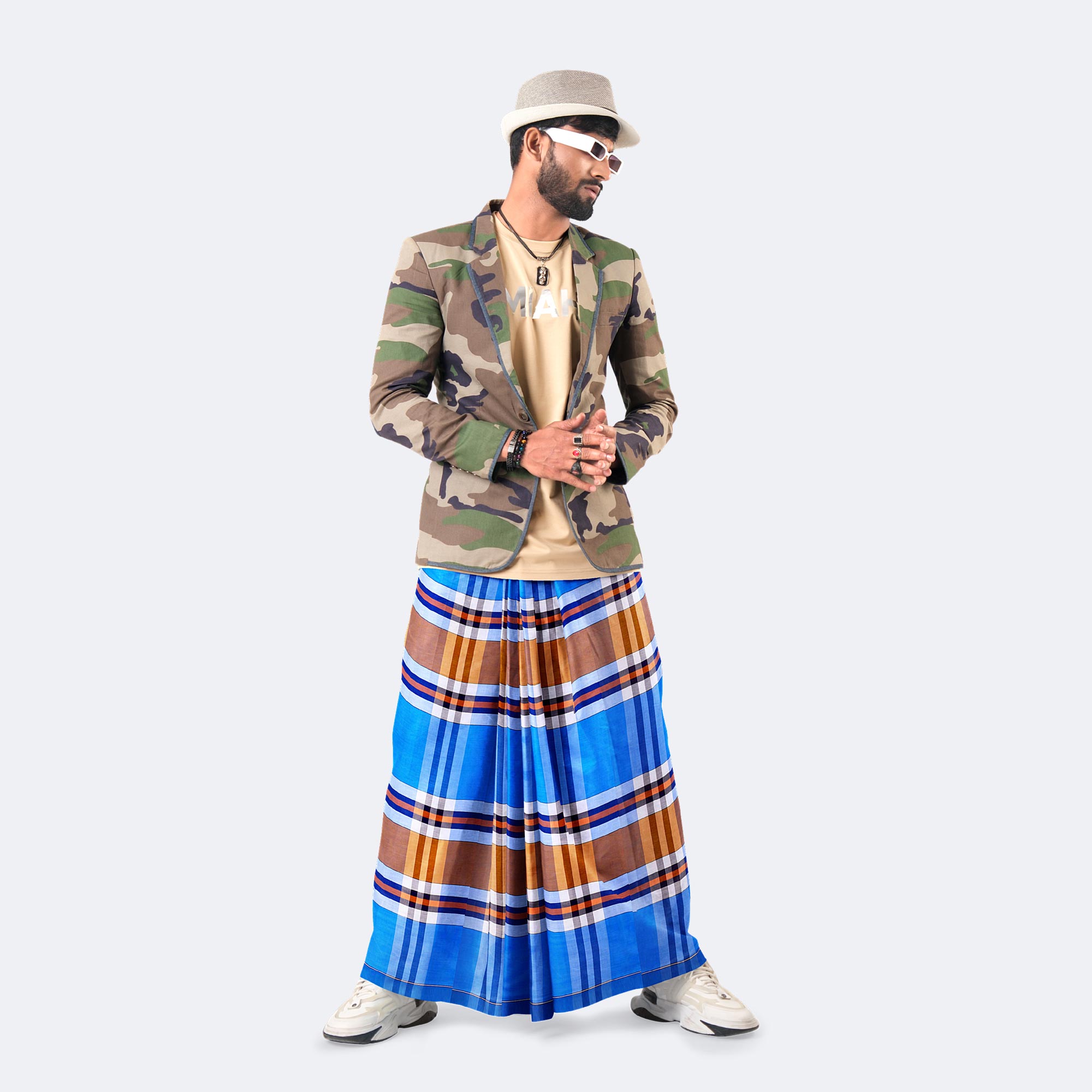 Men’s Classic Checked & Striped Lungi - Ashapurno