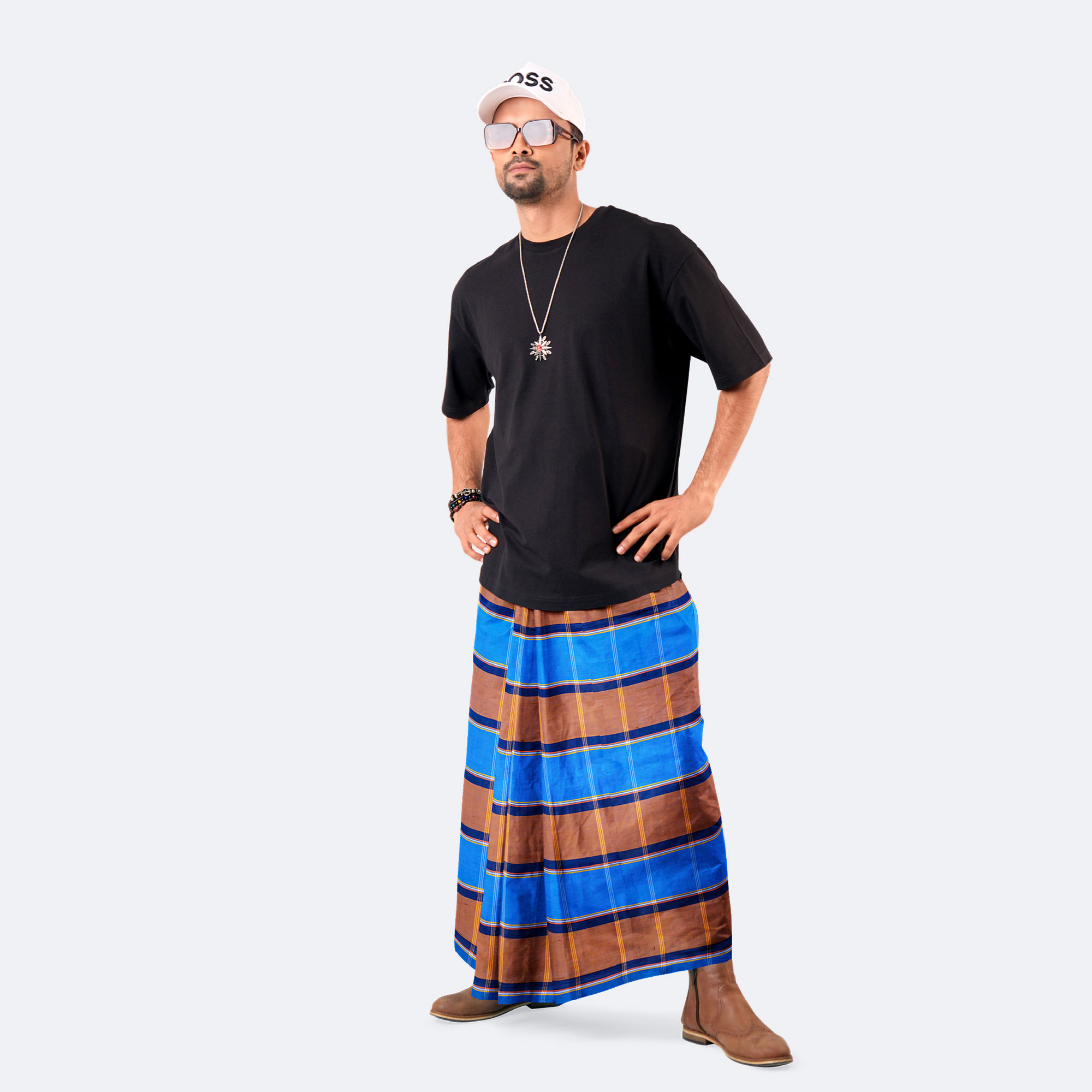 Men’s Multicolor Checked Cotton Lungi - Ashapurno