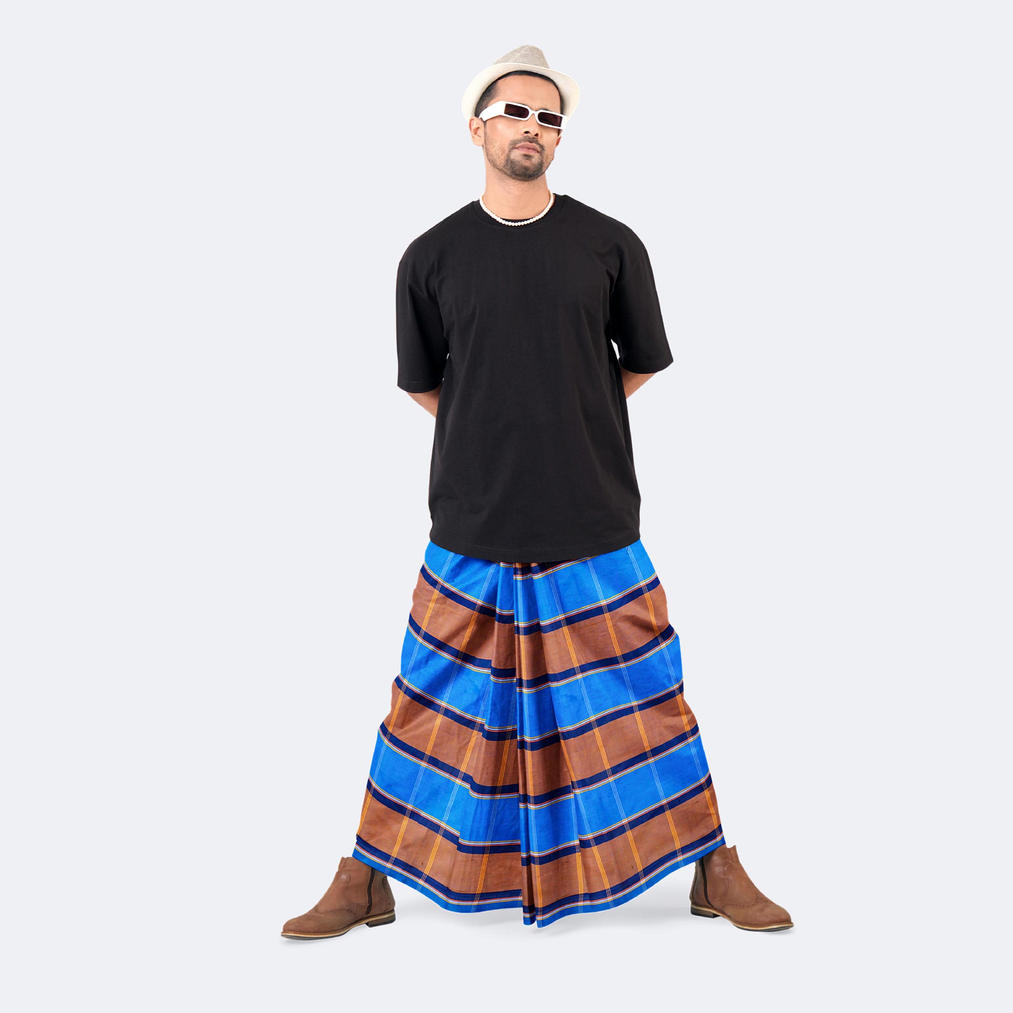 Men’s Multicolor Checked Cotton Lungi - Ashapurno