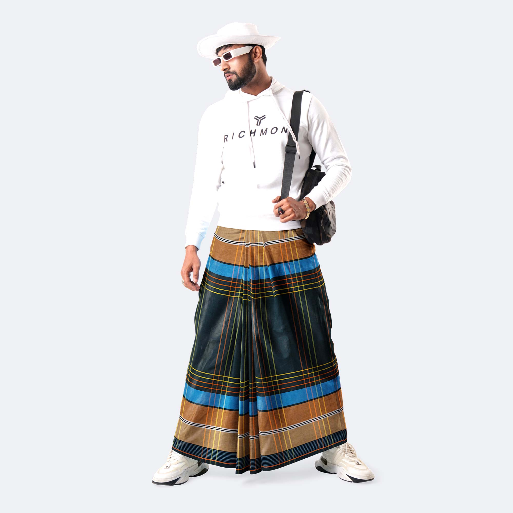 Men’s Multicolor Checked Cotton Lungi - Ashapurno