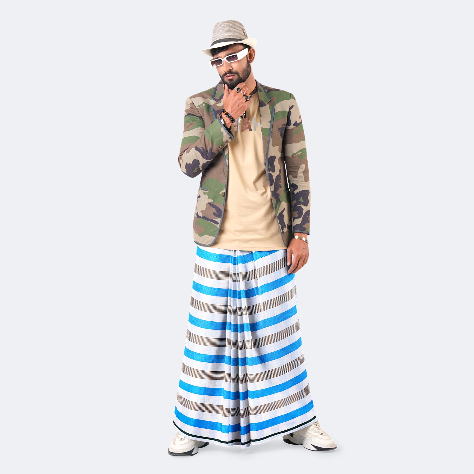 Men’s Everyday Wear Multicolor Stripe Lungi - Torongo