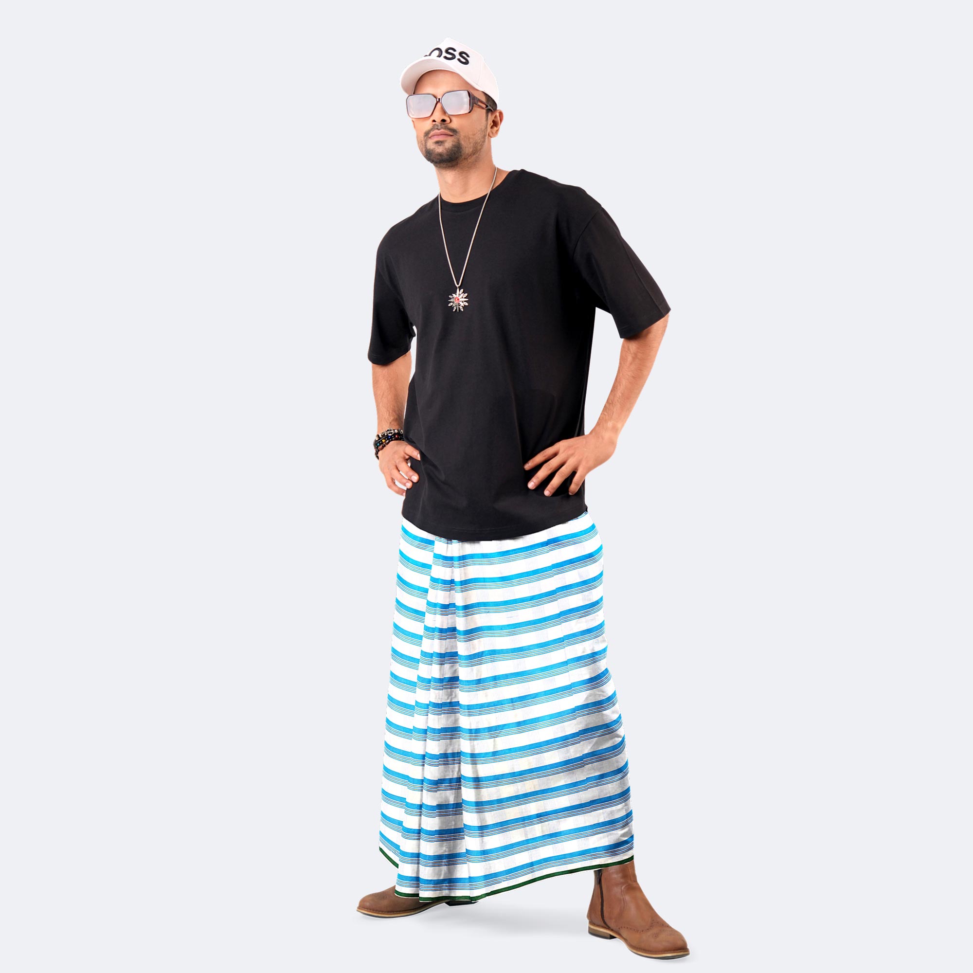 Men’s Daily Wear Multicolor Stripe Lungi - Torongo