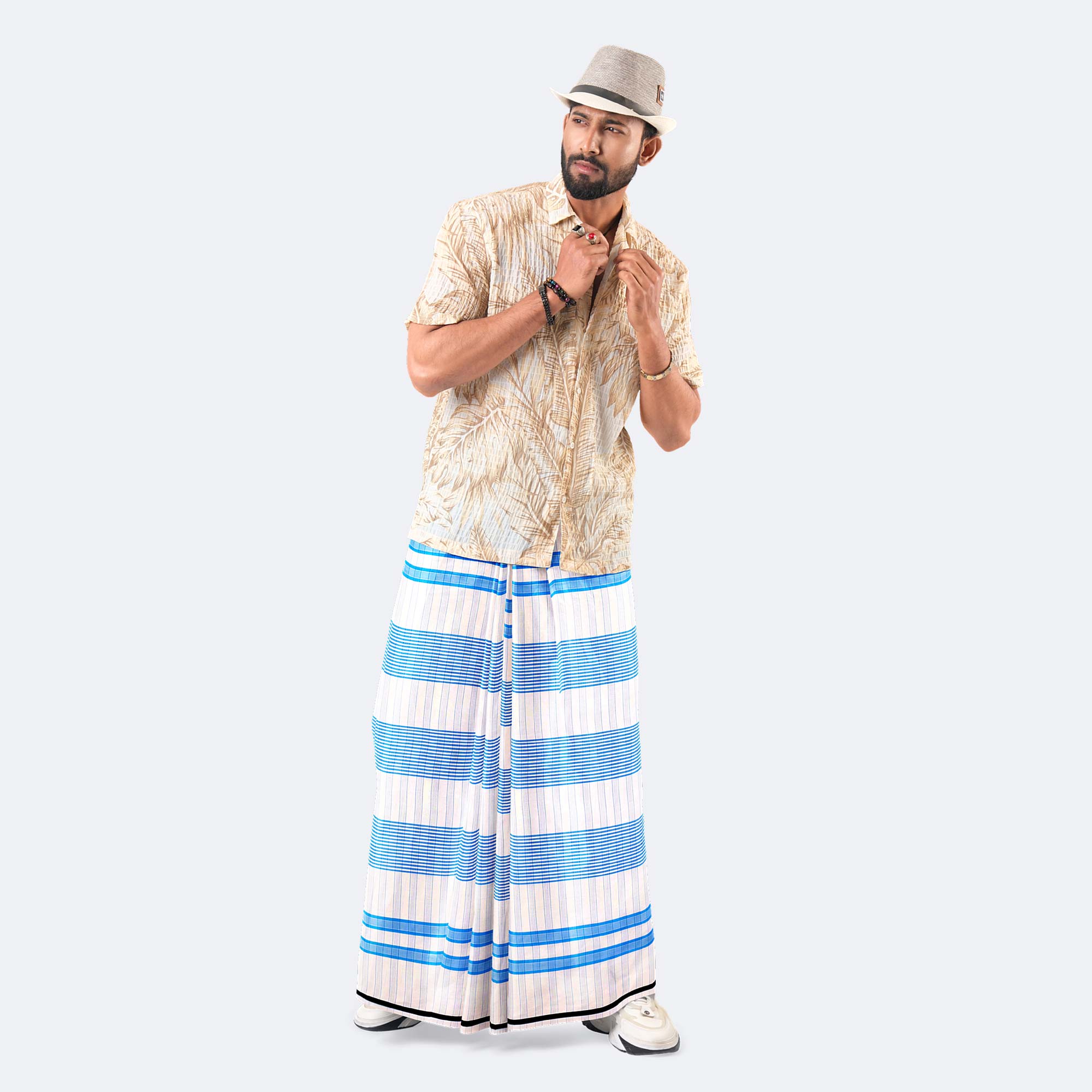 Men's Stripe & Check - Classic Lungi - Showkhin