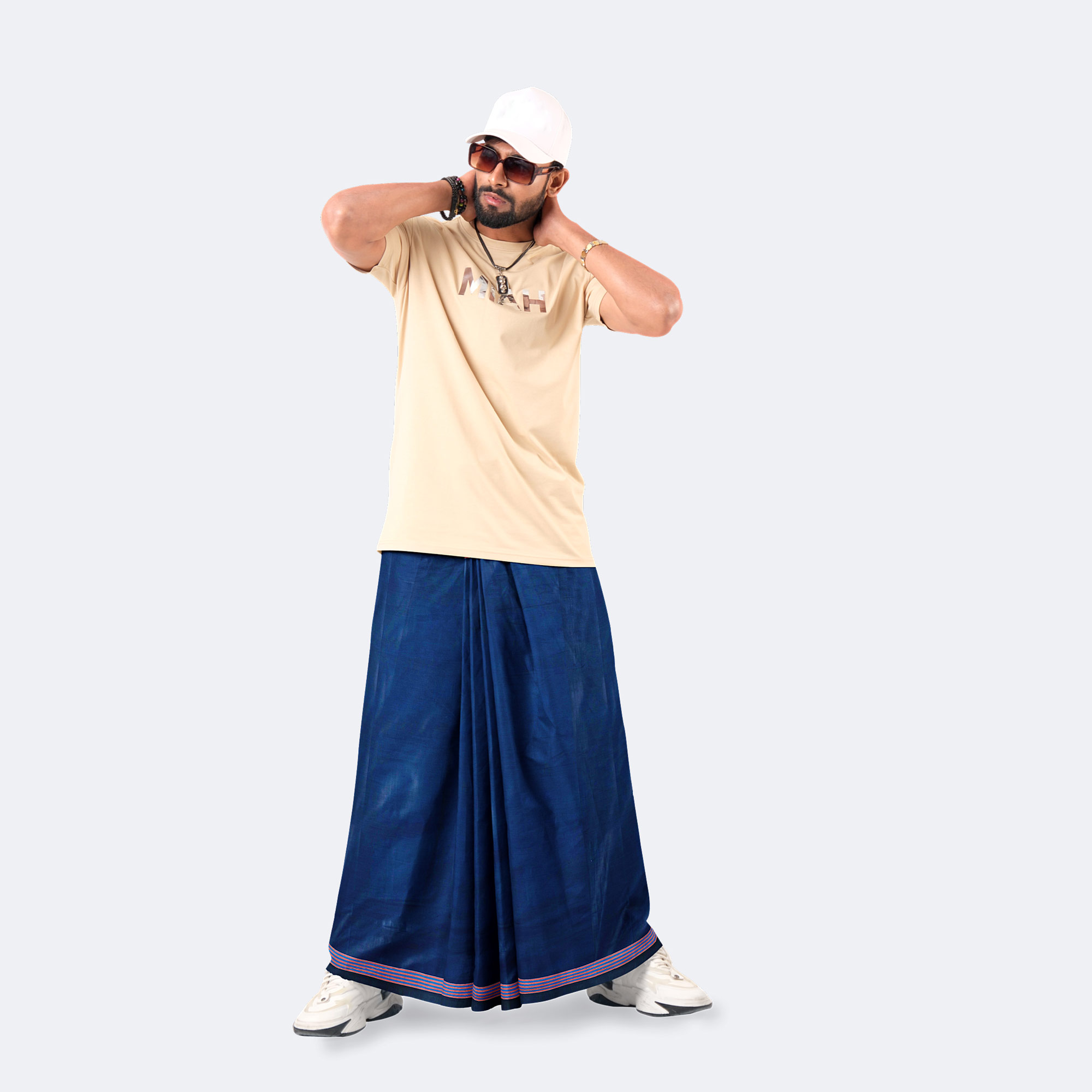 Men's Blue Design Lungi - Showkhin