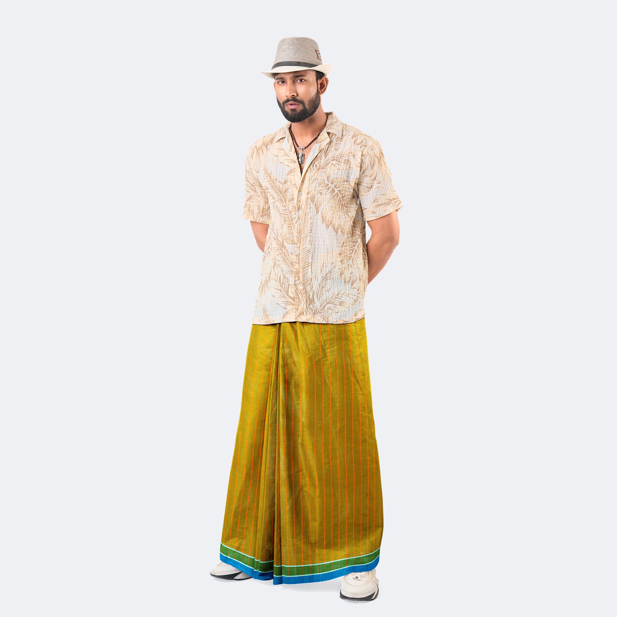 Men's Stripe & Check - Premium Cotton Lungi  - Showkhin