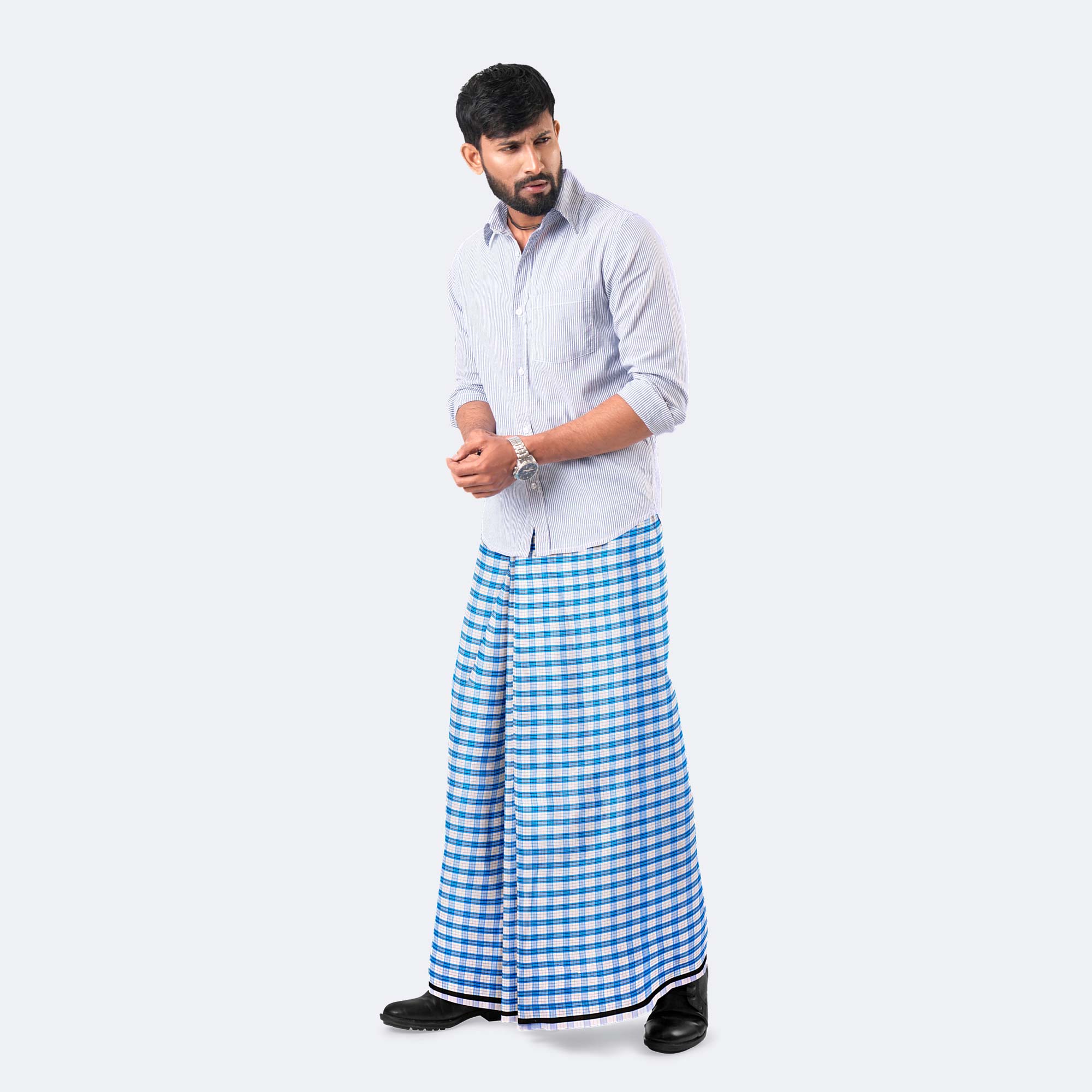 Men's Stripe & Check - Classic Cotton Lungi  - Showkhin