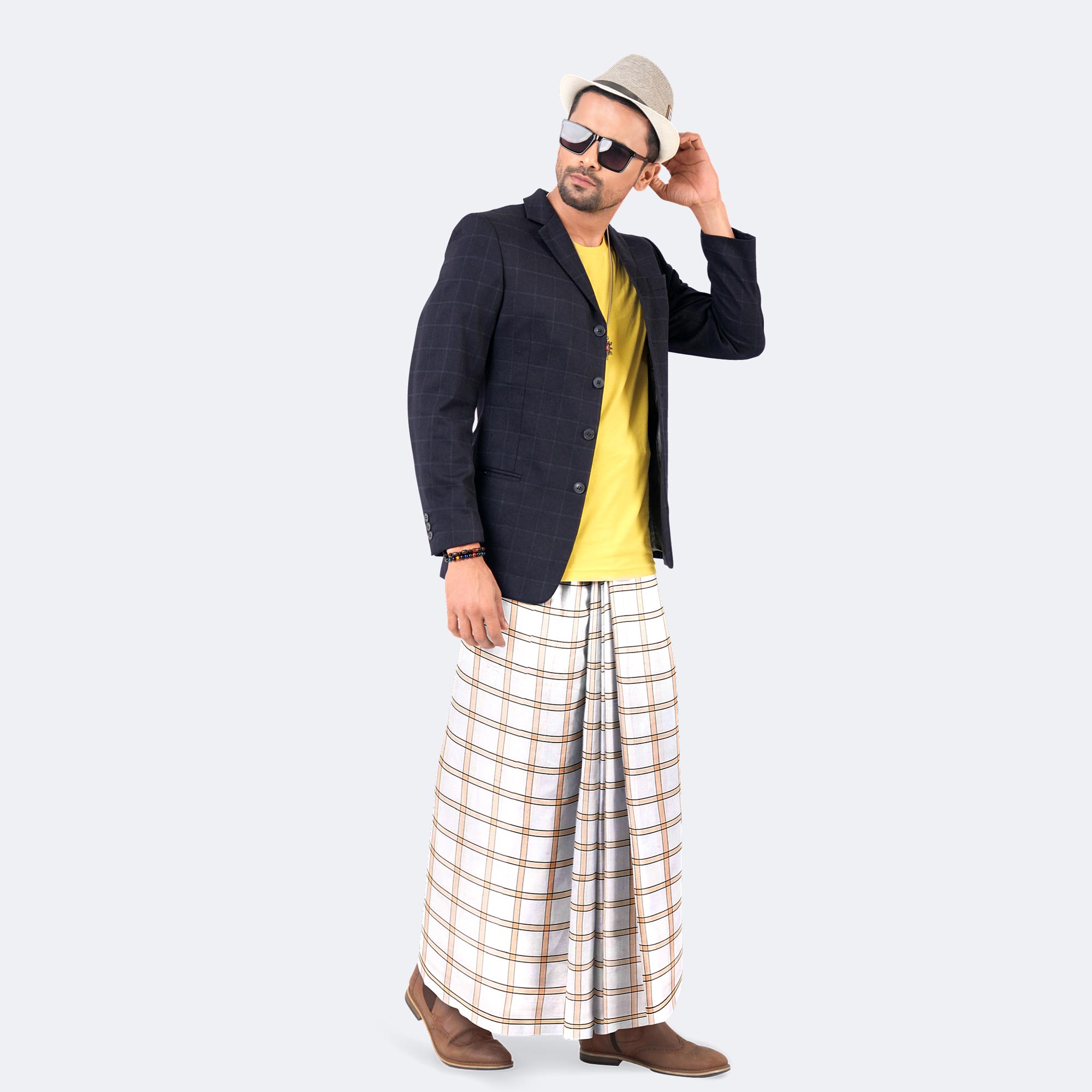 Stylish & Durable Striped Stitched Lungi for Men - Crown