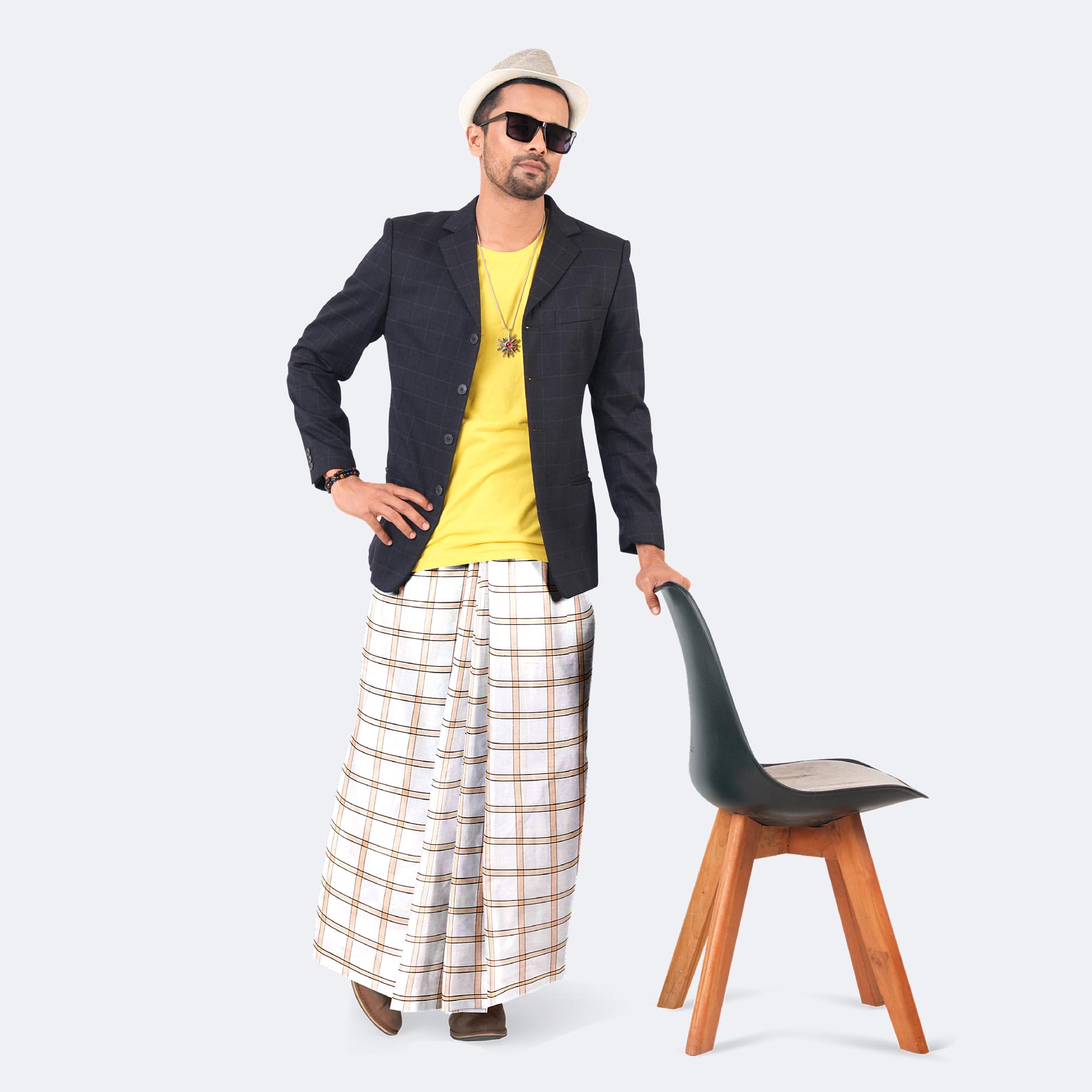 Stylish & Durable Striped Stitched Lungi for Men - Crown