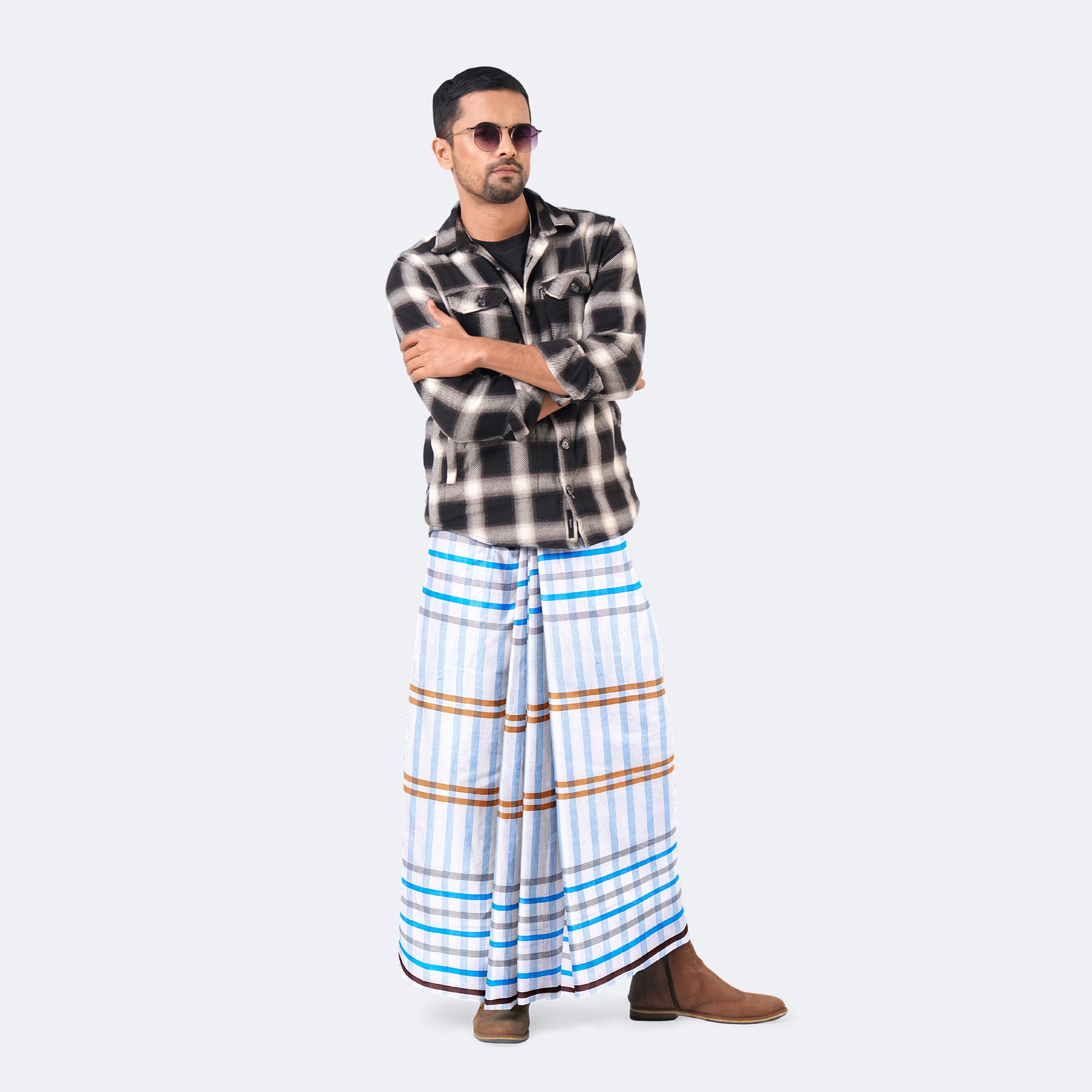 Classic & Comfortable Striped Stitched Lungi - Prachurjo