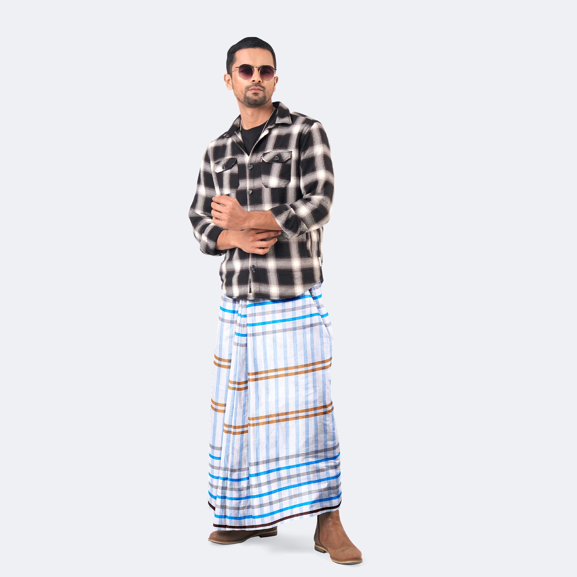 Classic & Comfortable Striped Stitched Lungi - Prachurjo