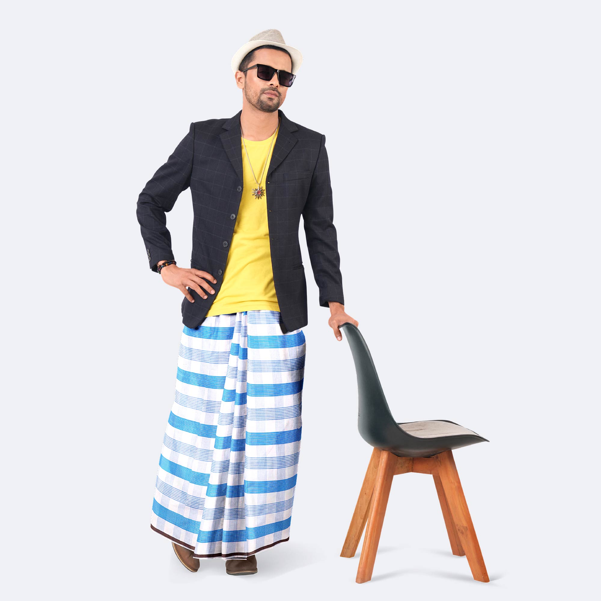 Men’s Traditional Stripe Check Lungi - Prachurjo