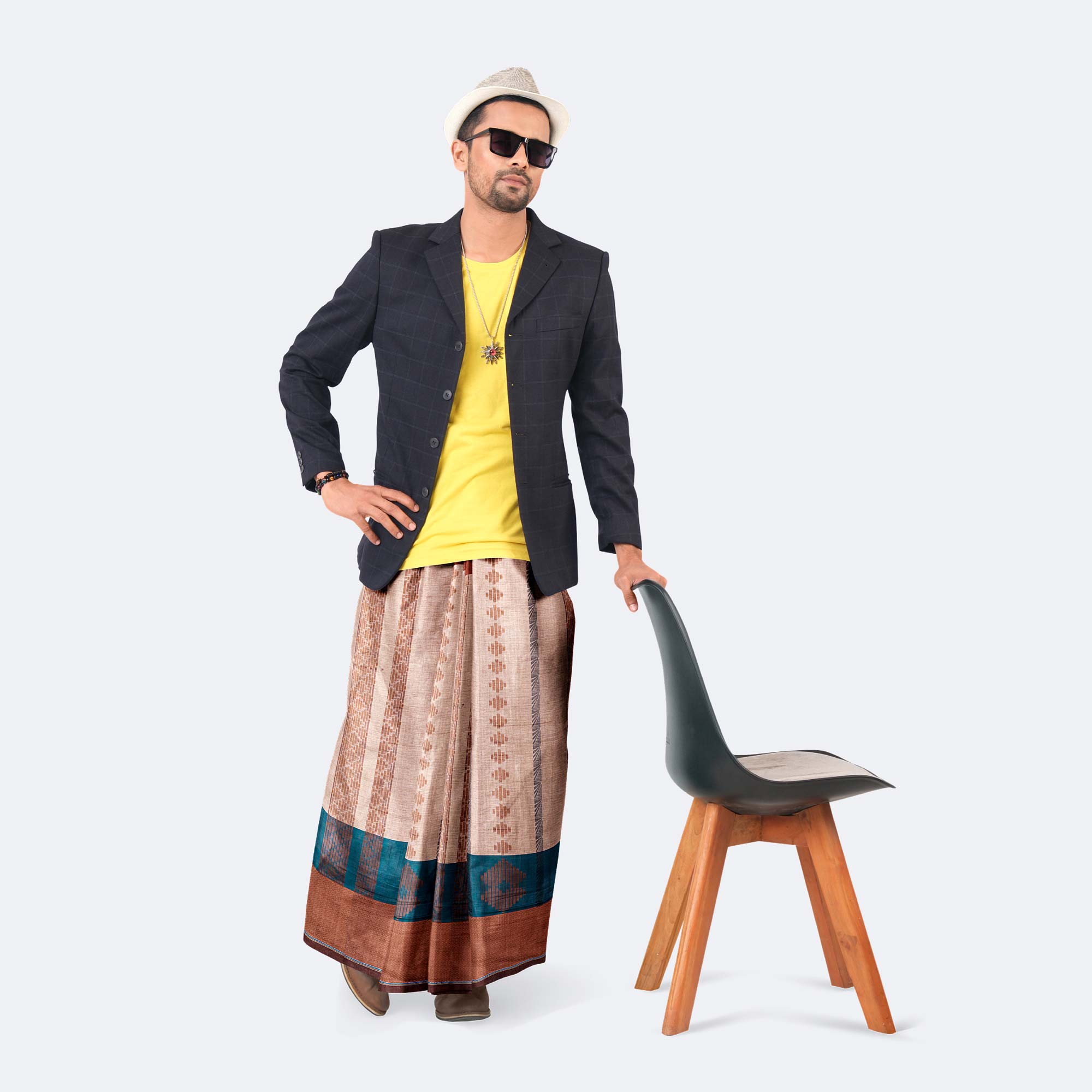 Stylish Men’s Jacquard Stitched Cotton Lungi - Bektitto