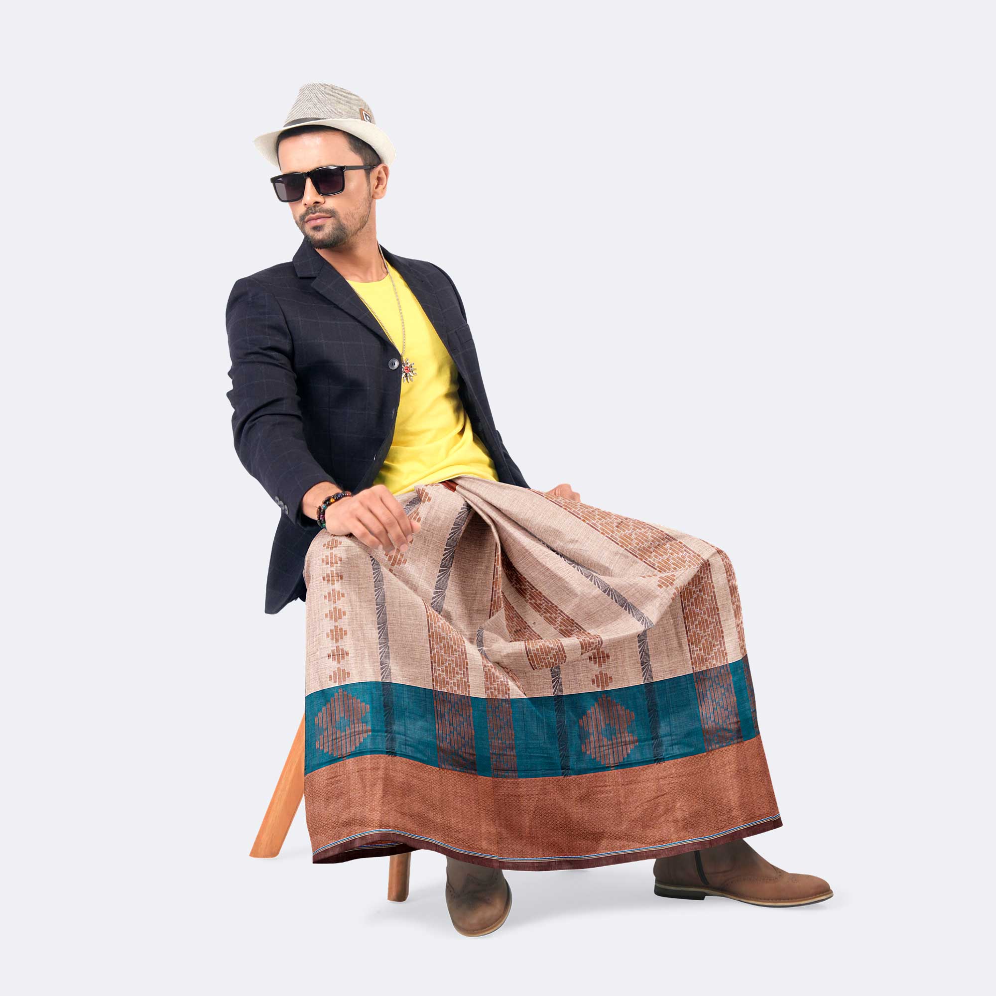 Stylish Men’s Jacquard Stitched Cotton Lungi - Bektitto