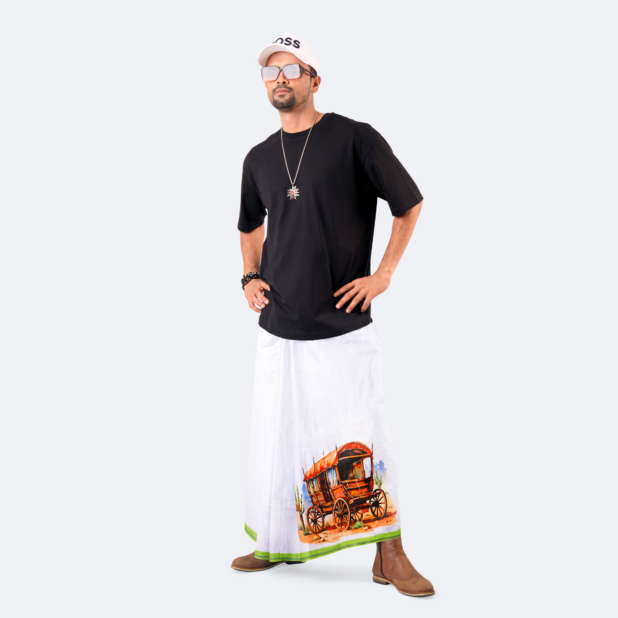 Men’s Premium Batik Print Stylish Comfort Lungi - Caribbean