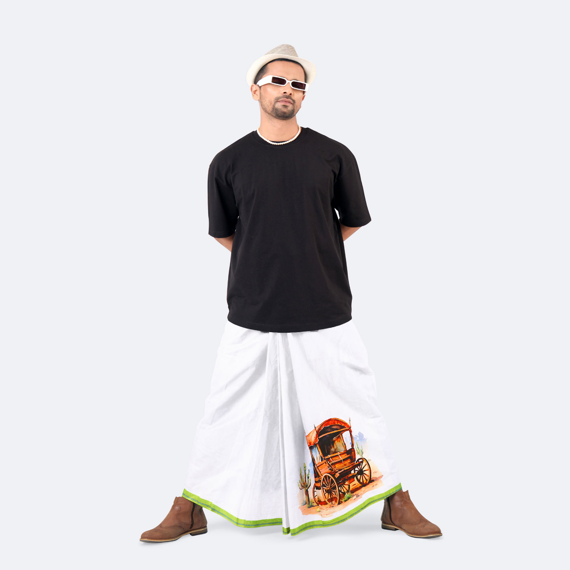 Men’s Premium Batik Print Stylish Comfort Lungi - Caribbean