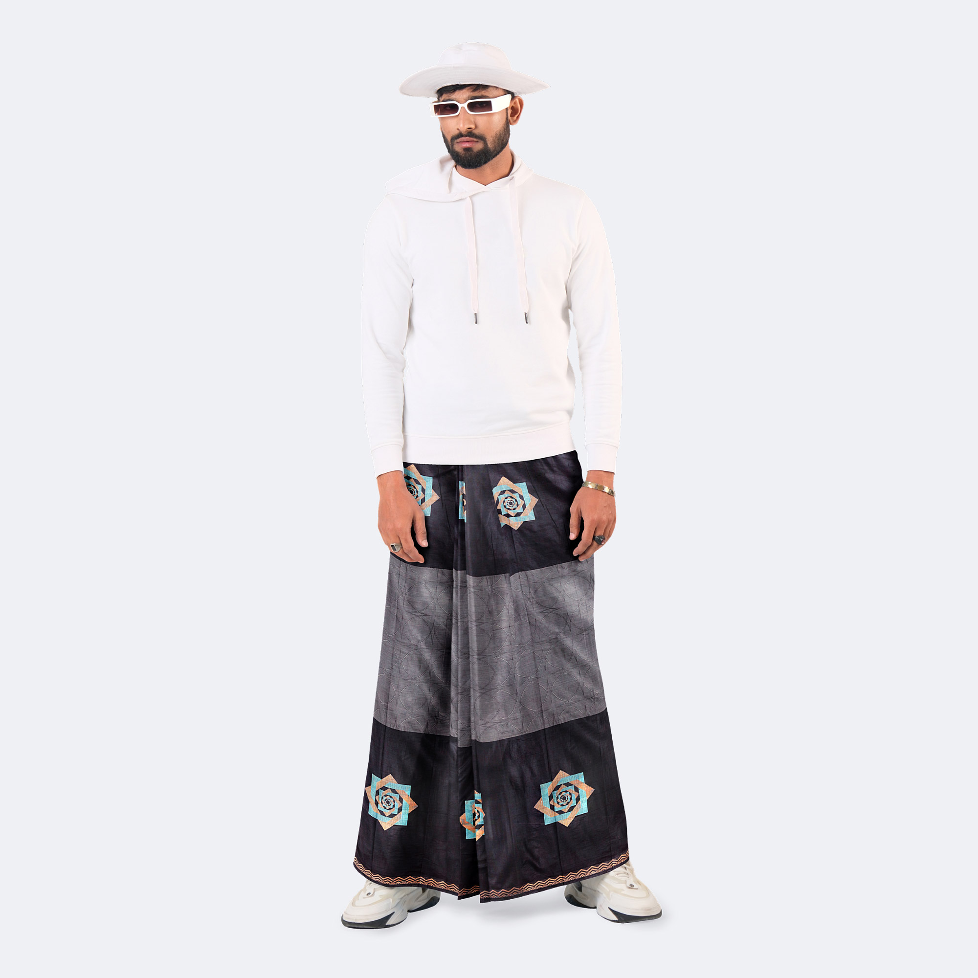 Men’s Luxurious Dobby Textured Cotton Lungi - Crown