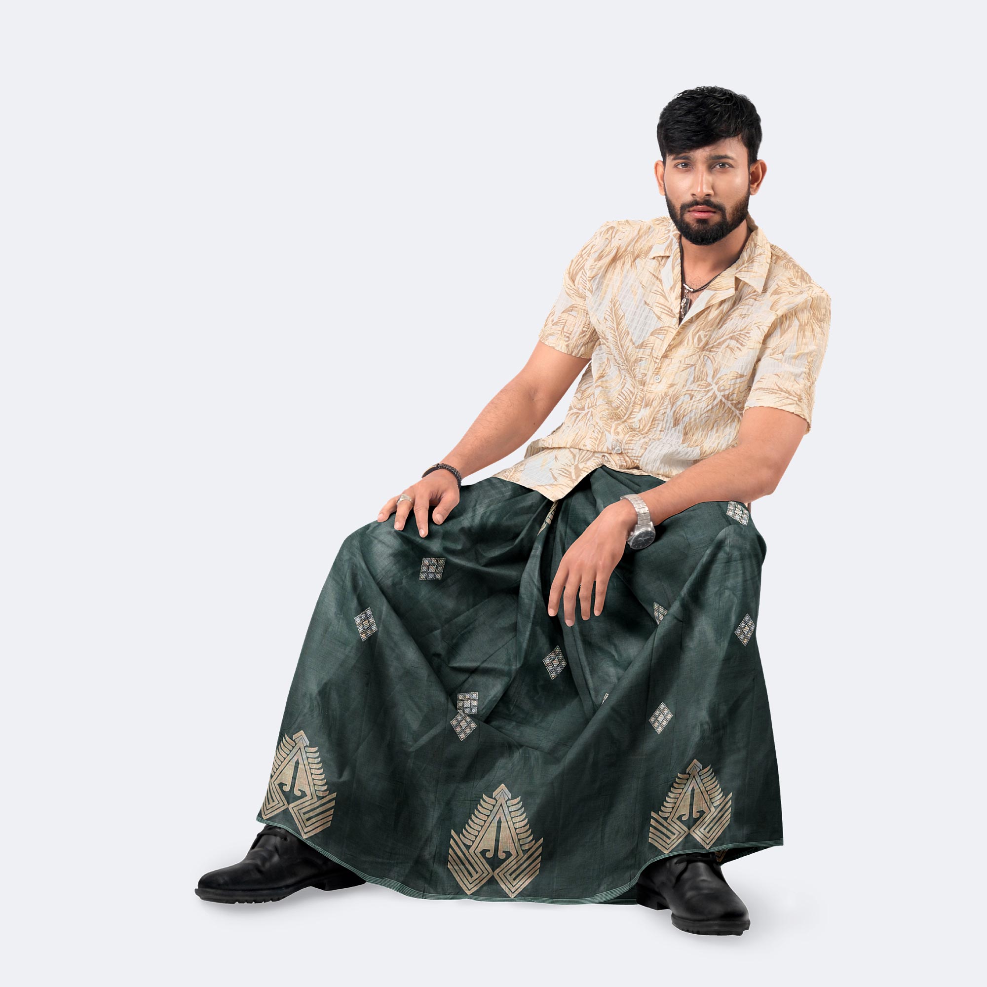 Men’s Premium Dobby Textured Lungi - Crown