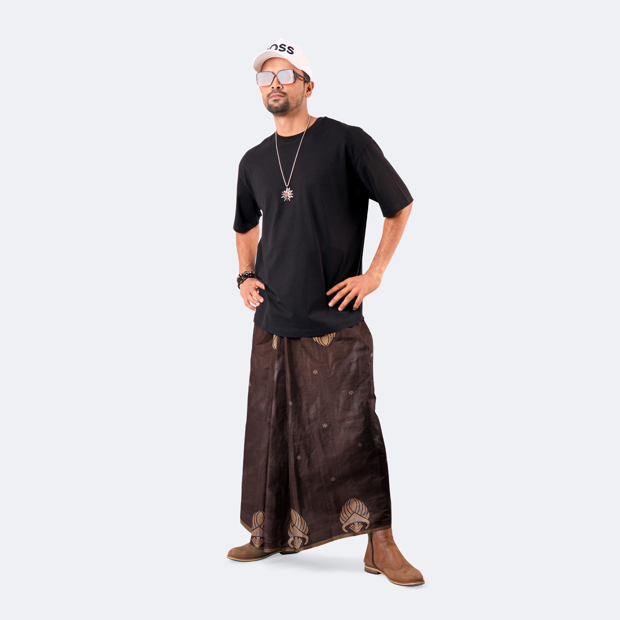 Stylish Dobby Patterned Cotton Lungi - Crown