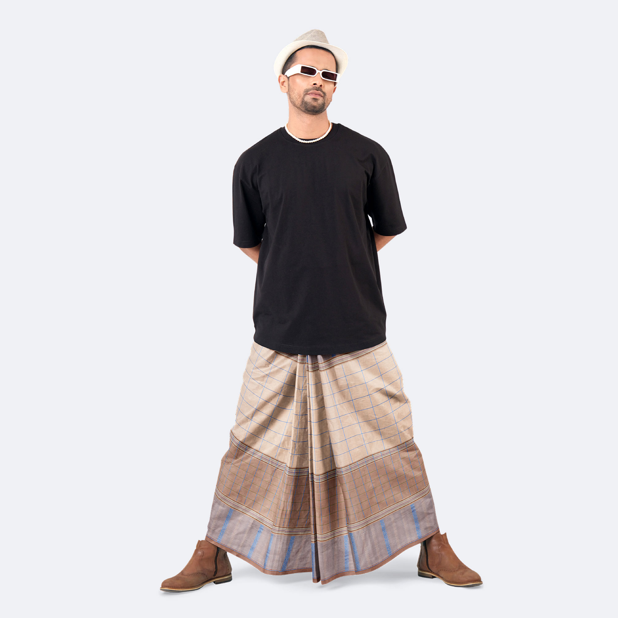 Multicolor Dobby Design Cotton Lungi - Excellent