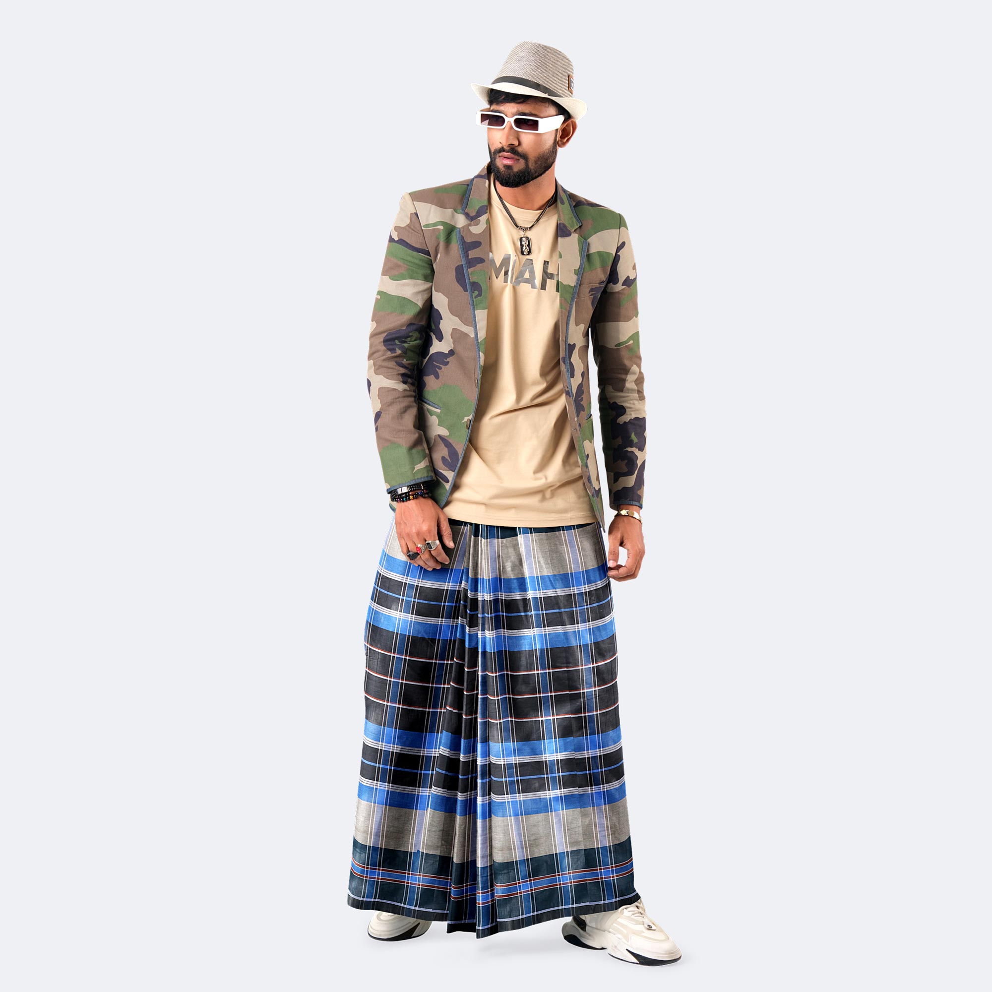 Men's Multicolor Cotton Lungi - High Choice