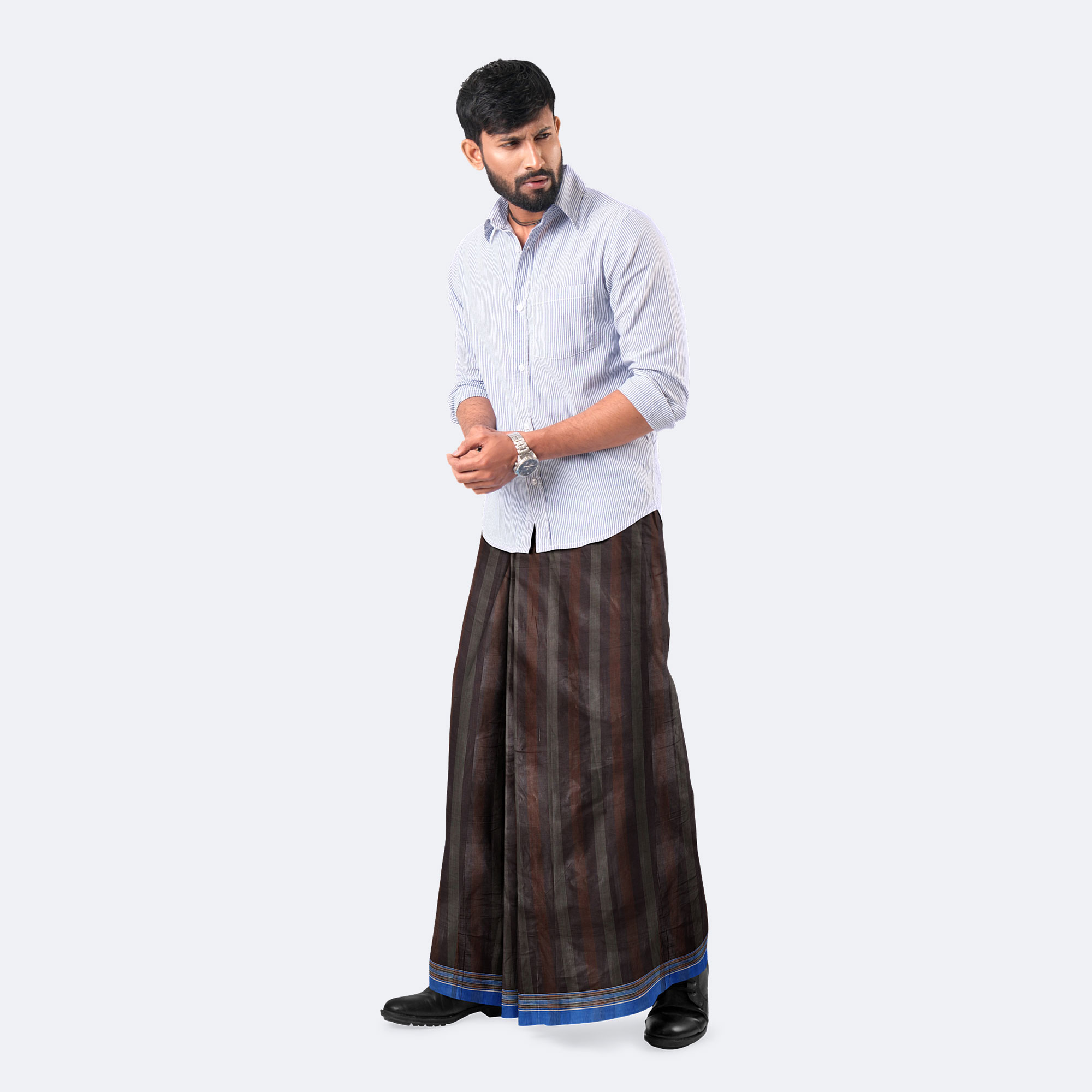 Traditional Striped & Checked Lungi (100% cotton) - Onuvob