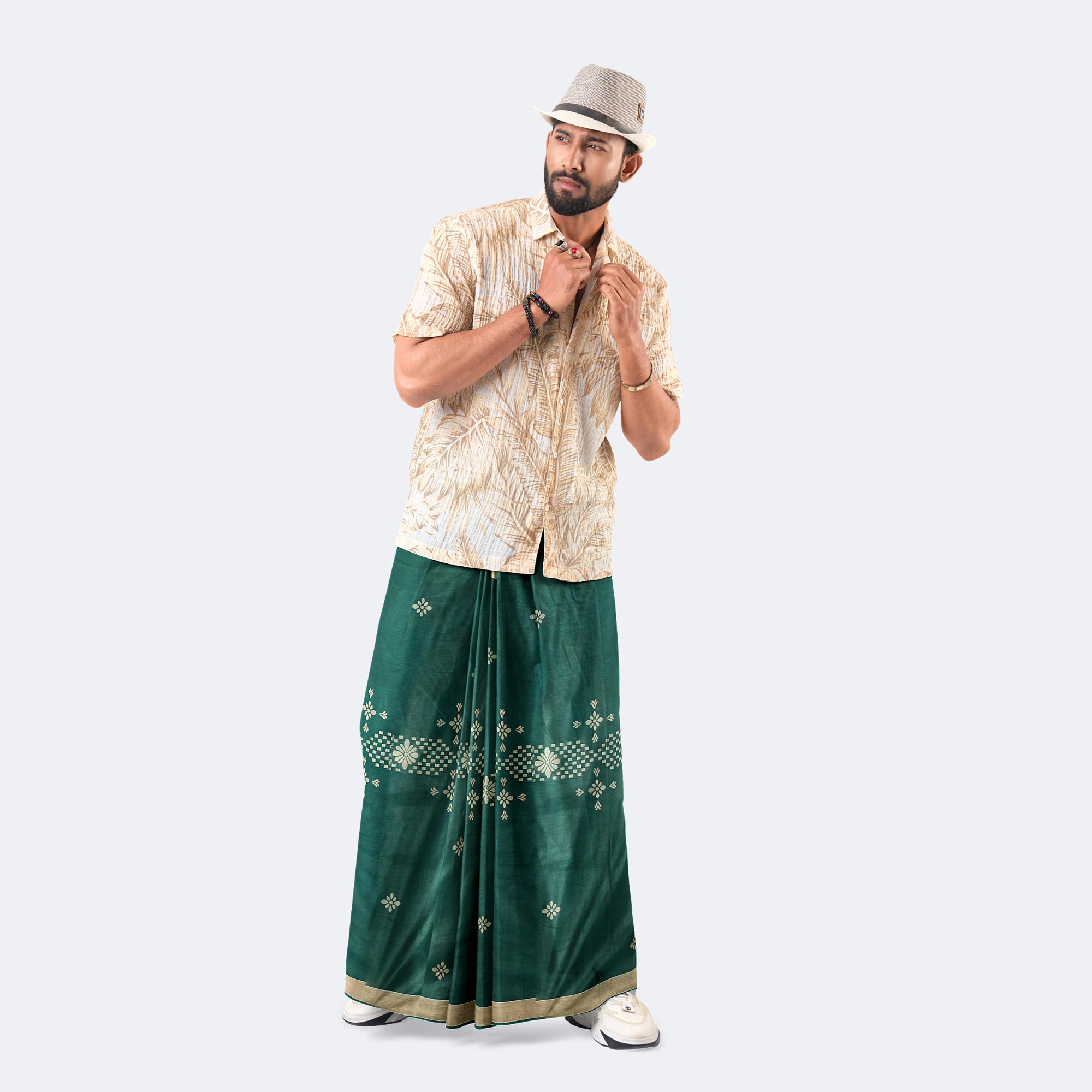 Men’s Traditional Dobby Jacquard Pattern Lungi - Perfect