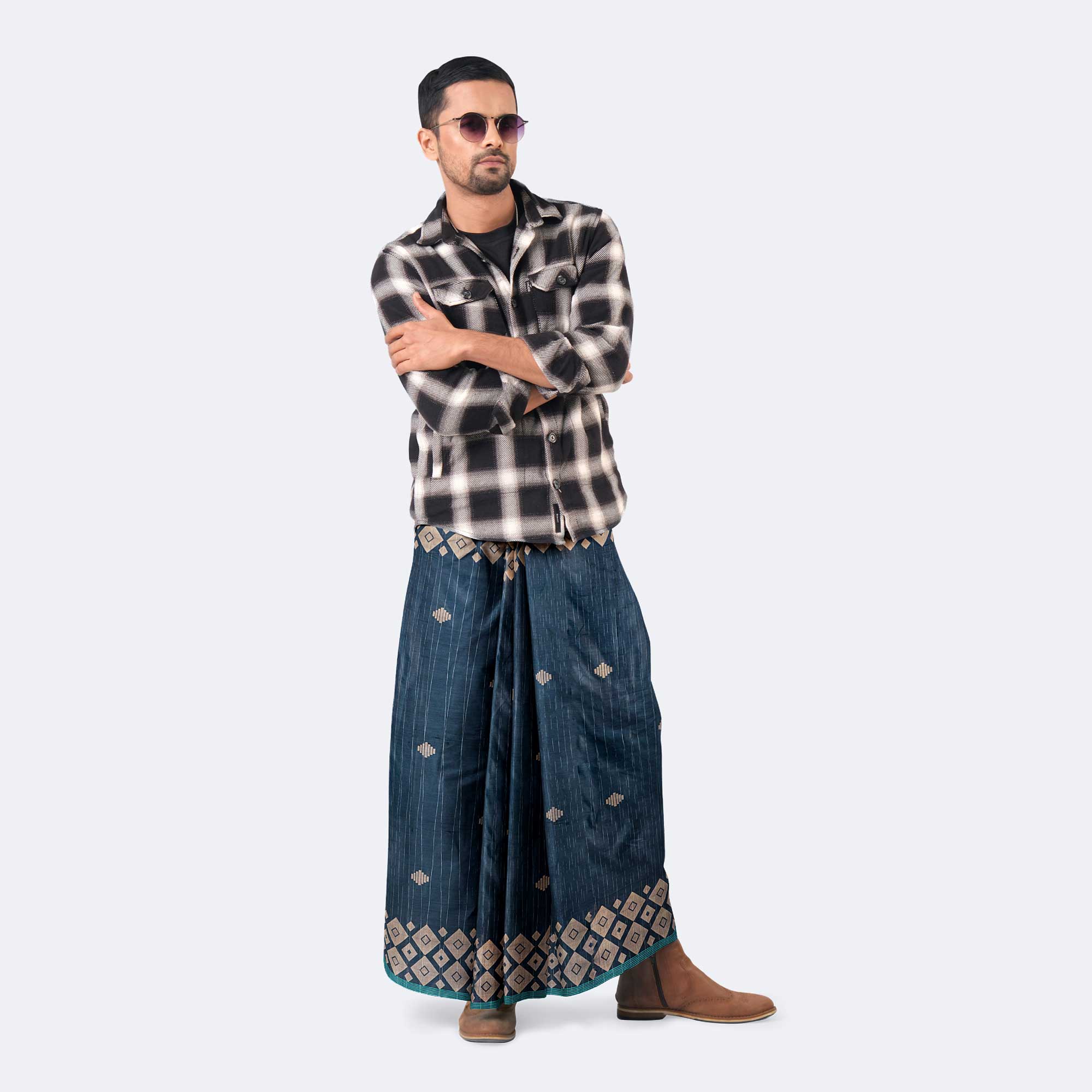 Men’s Stylish & Comfortable Dobby Jacquard Lungi - Perfect