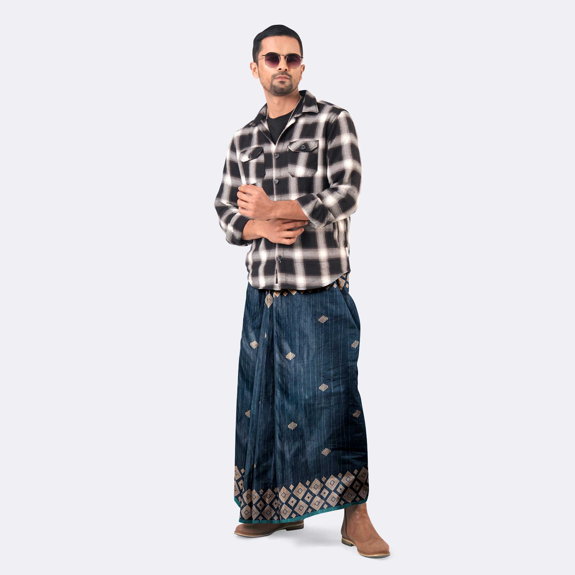 Men’s Stylish & Comfortable Dobby Jacquard Lungi - Perfect