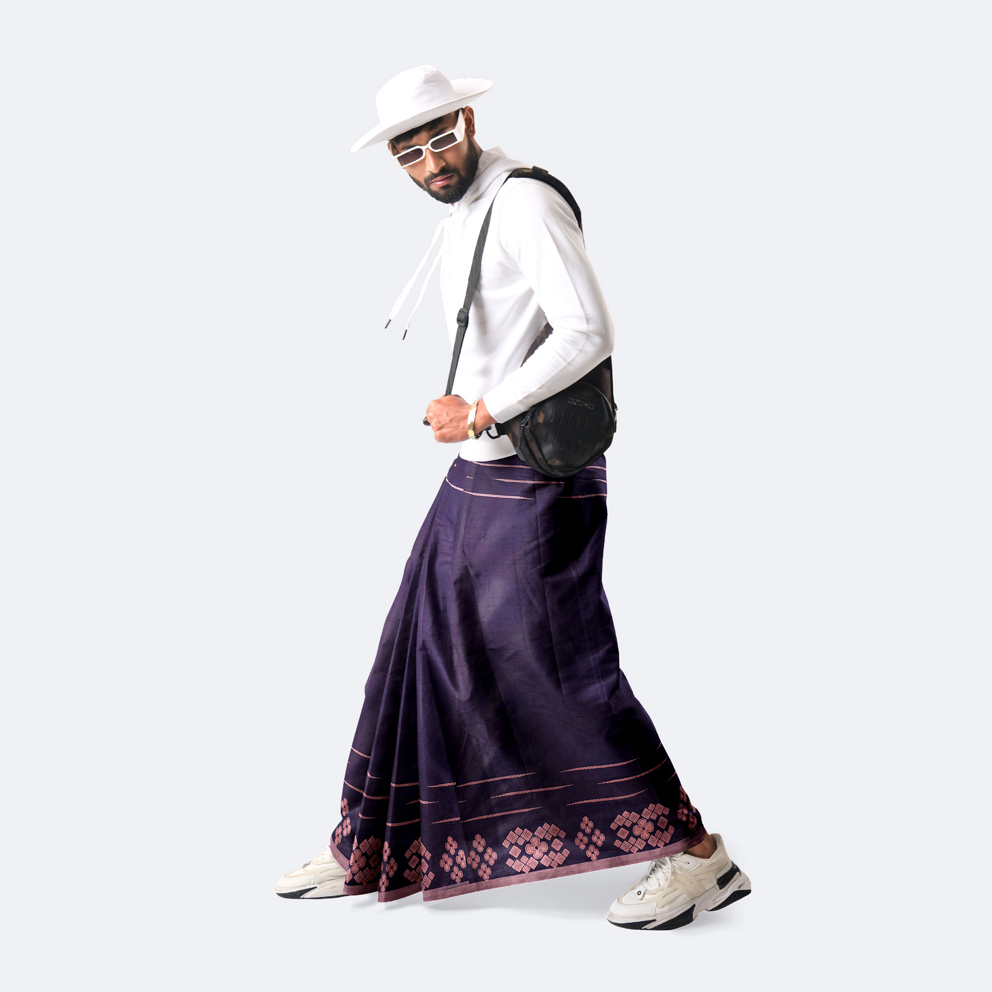 Men’s 100% Cotton Dobby Jacquard Lungi - Perfect