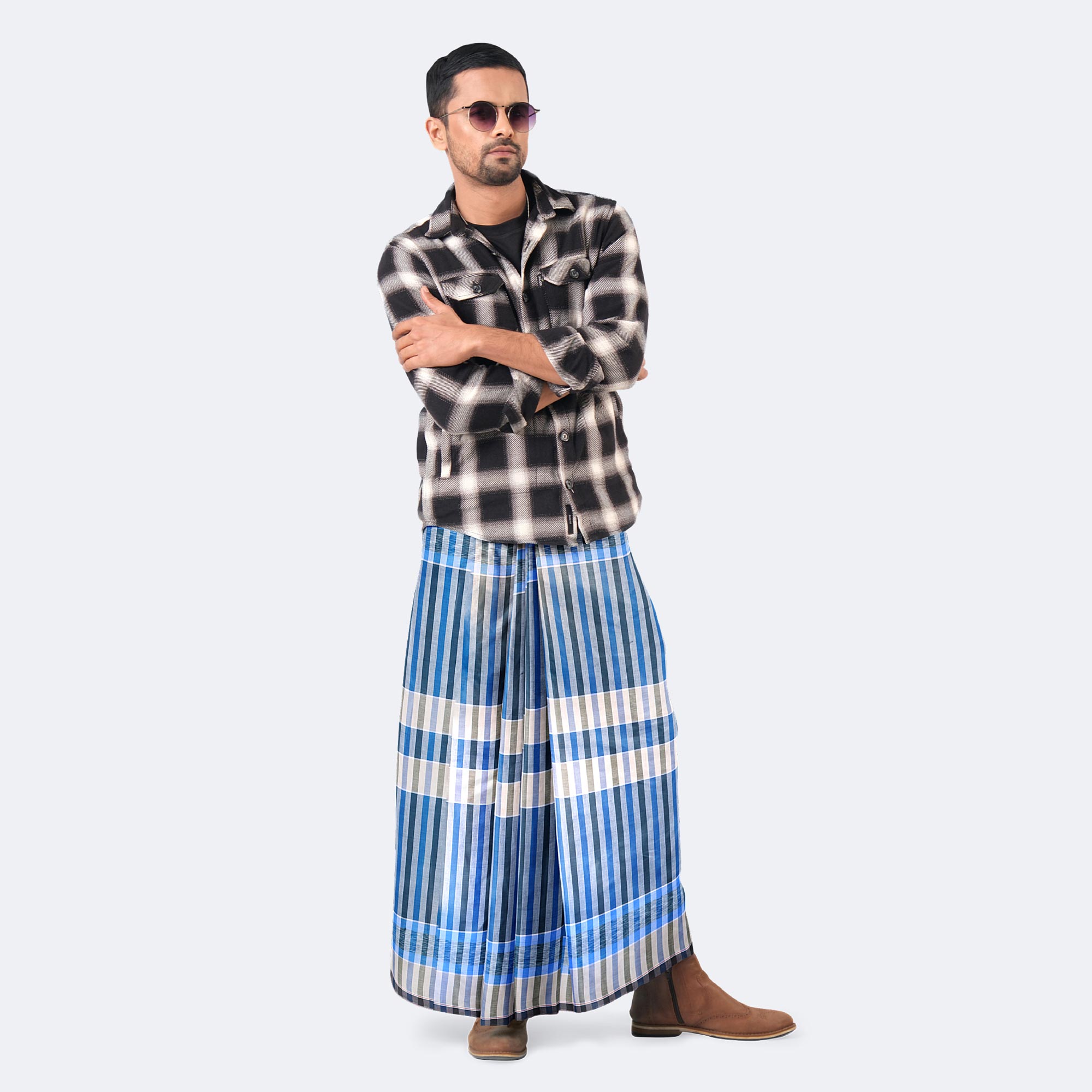 Traditional Striped & Checked Lungi for Men - Ullash