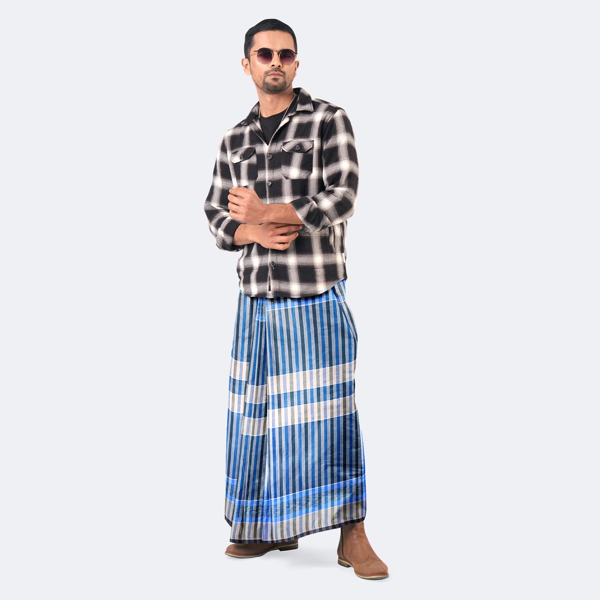 Traditional Striped & Checked Lungi for Men - Ullash