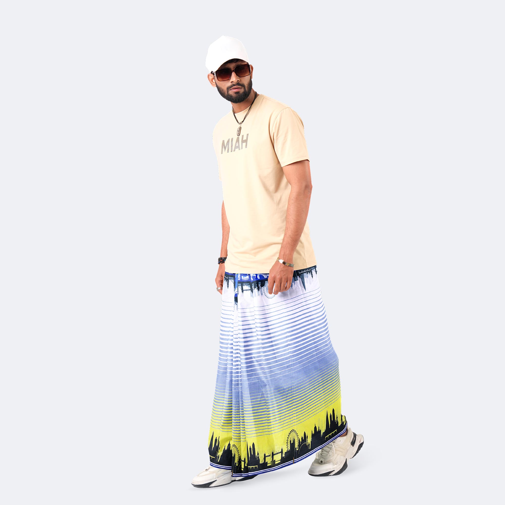 Skyline Gradient Print Cotton Lungi - Western