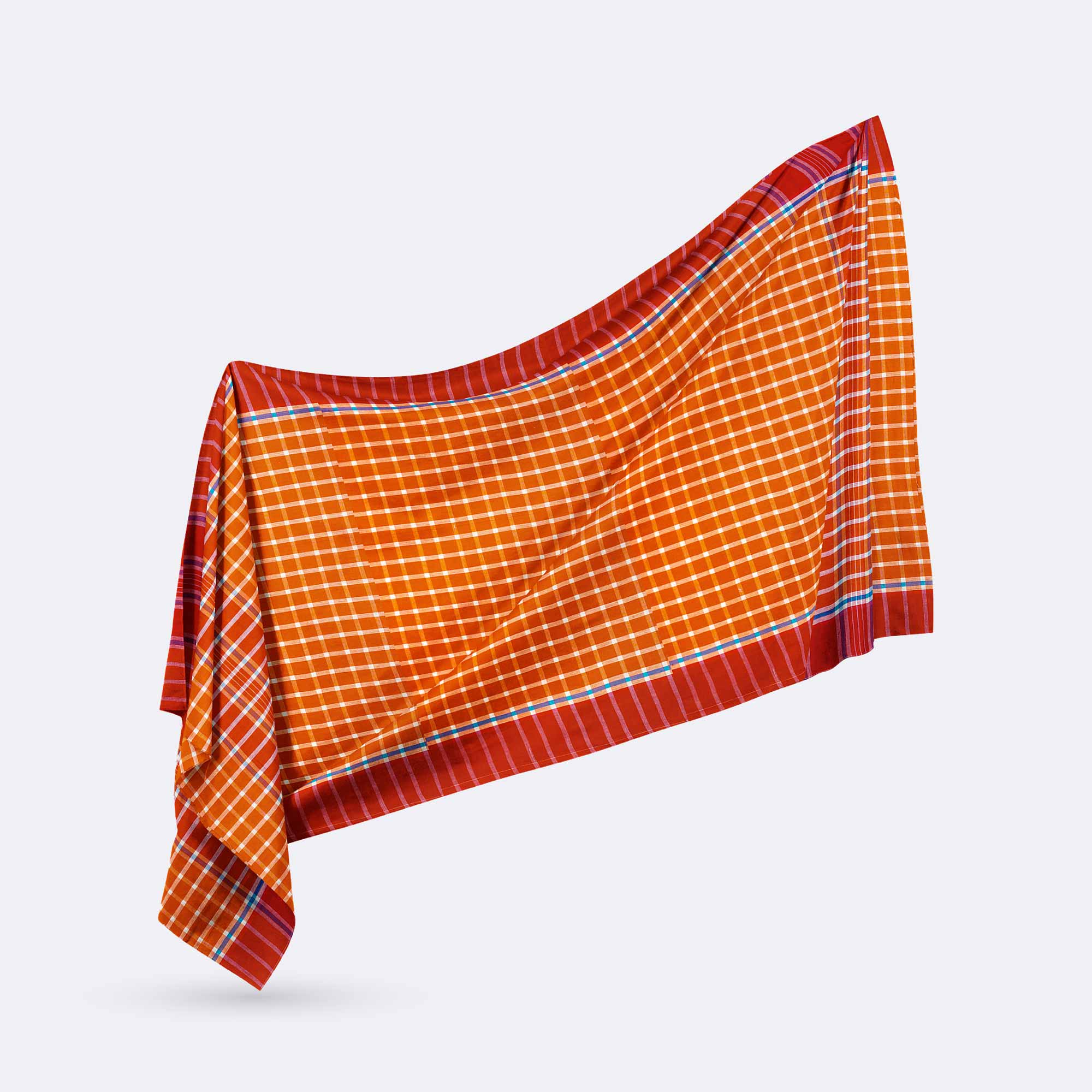 Red Medium Size Check Cotton Gamcha - Falguni