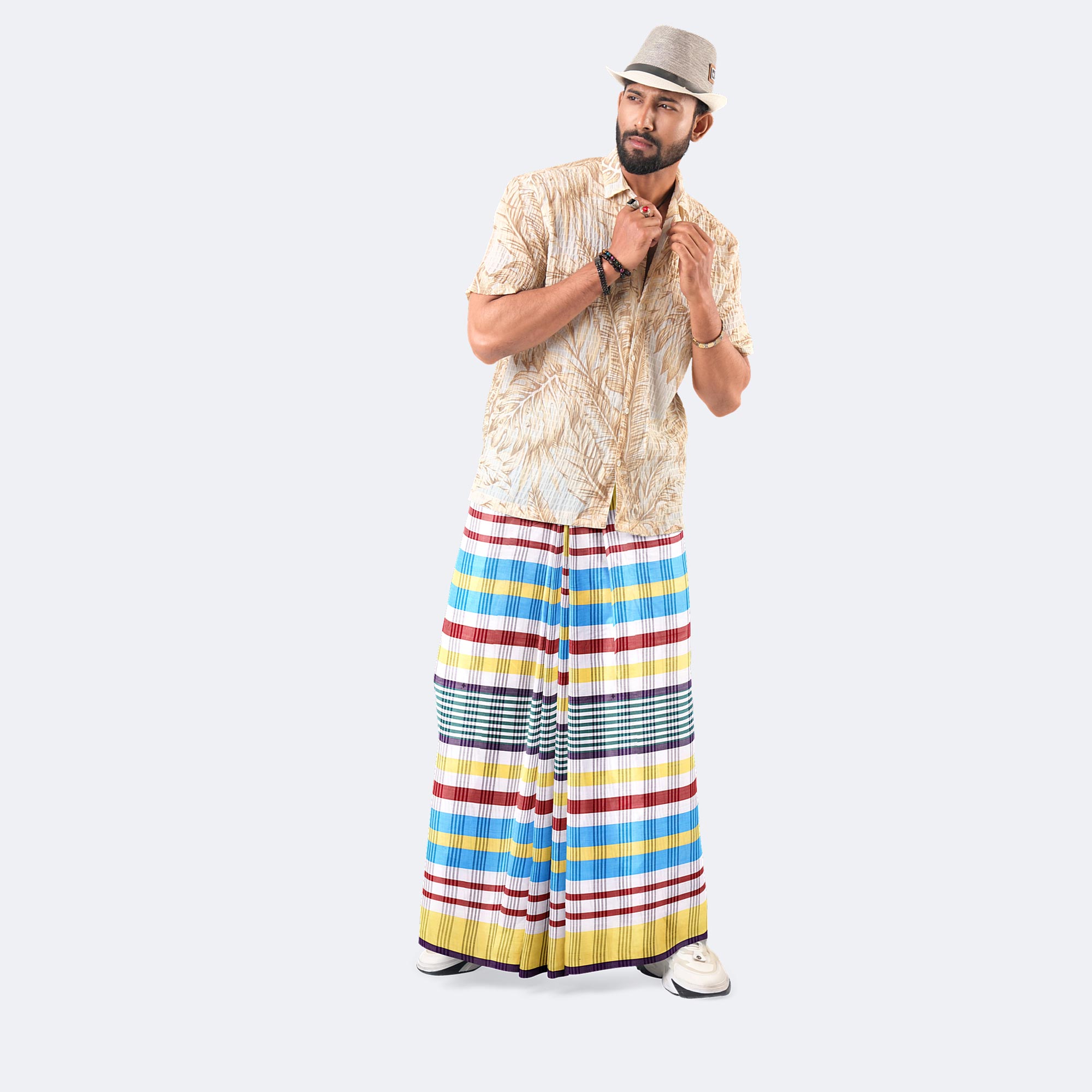 Men’s Soft Pure Cotton Stripe Lungi - Latest