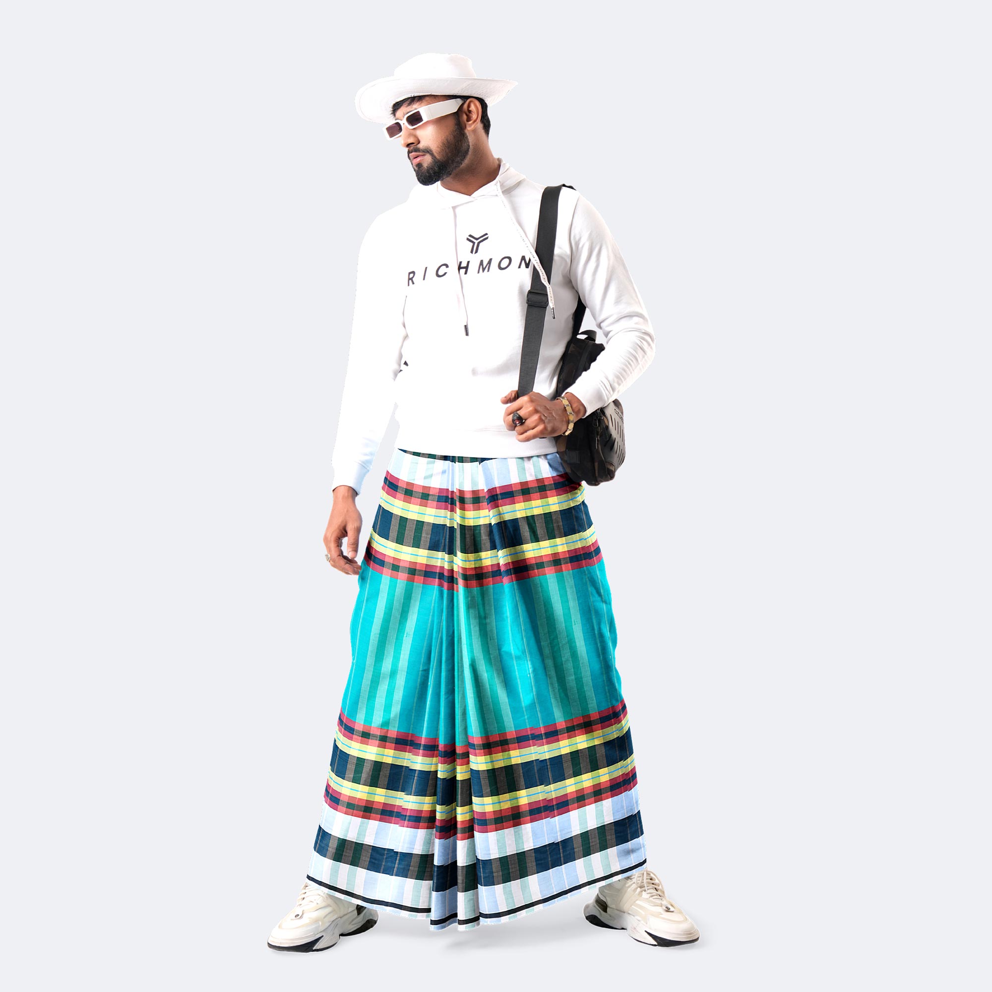 Men’s Premium Cotton Stripe Check Lungi - Latest