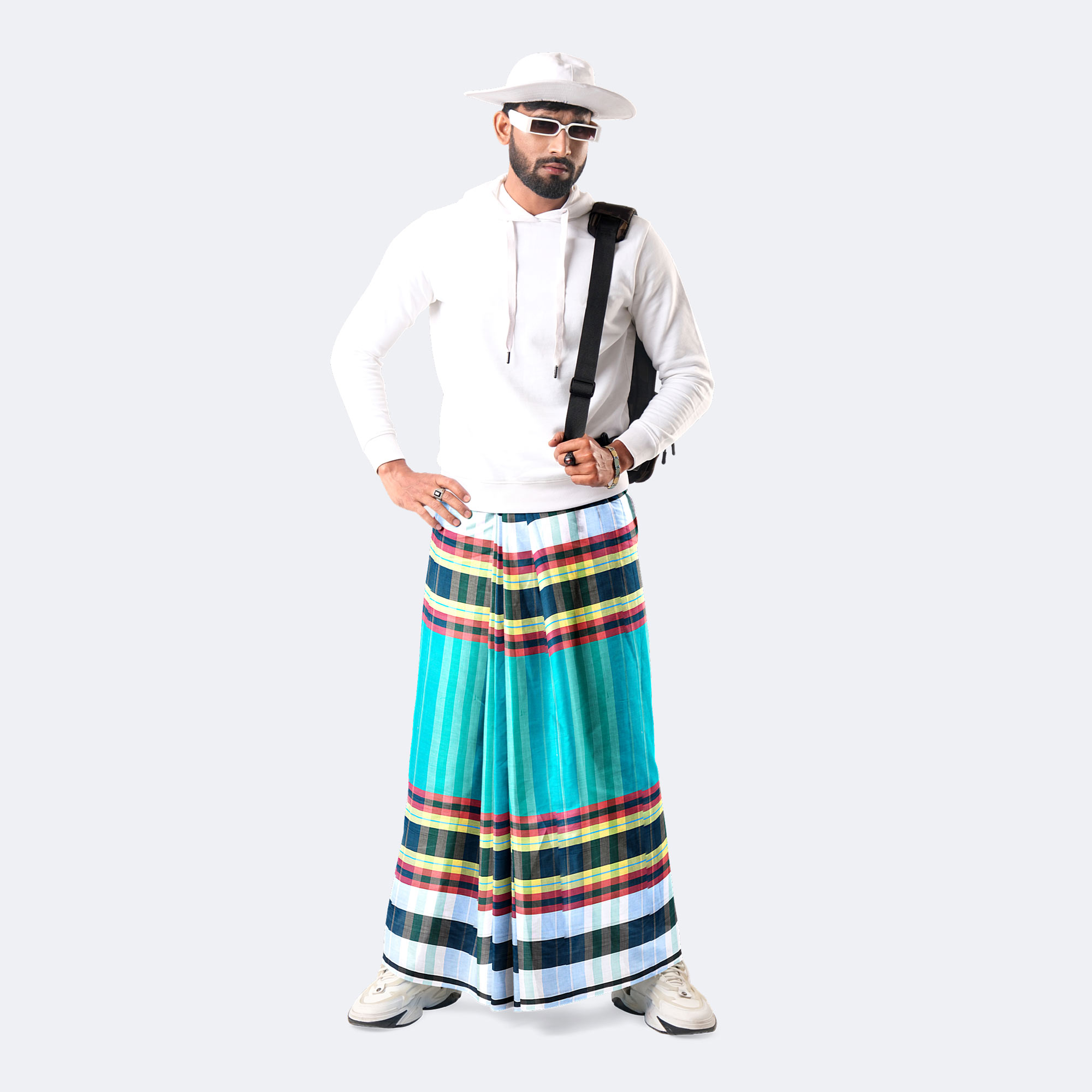 Men’s Premium Cotton Stripe Check Lungi - Latest