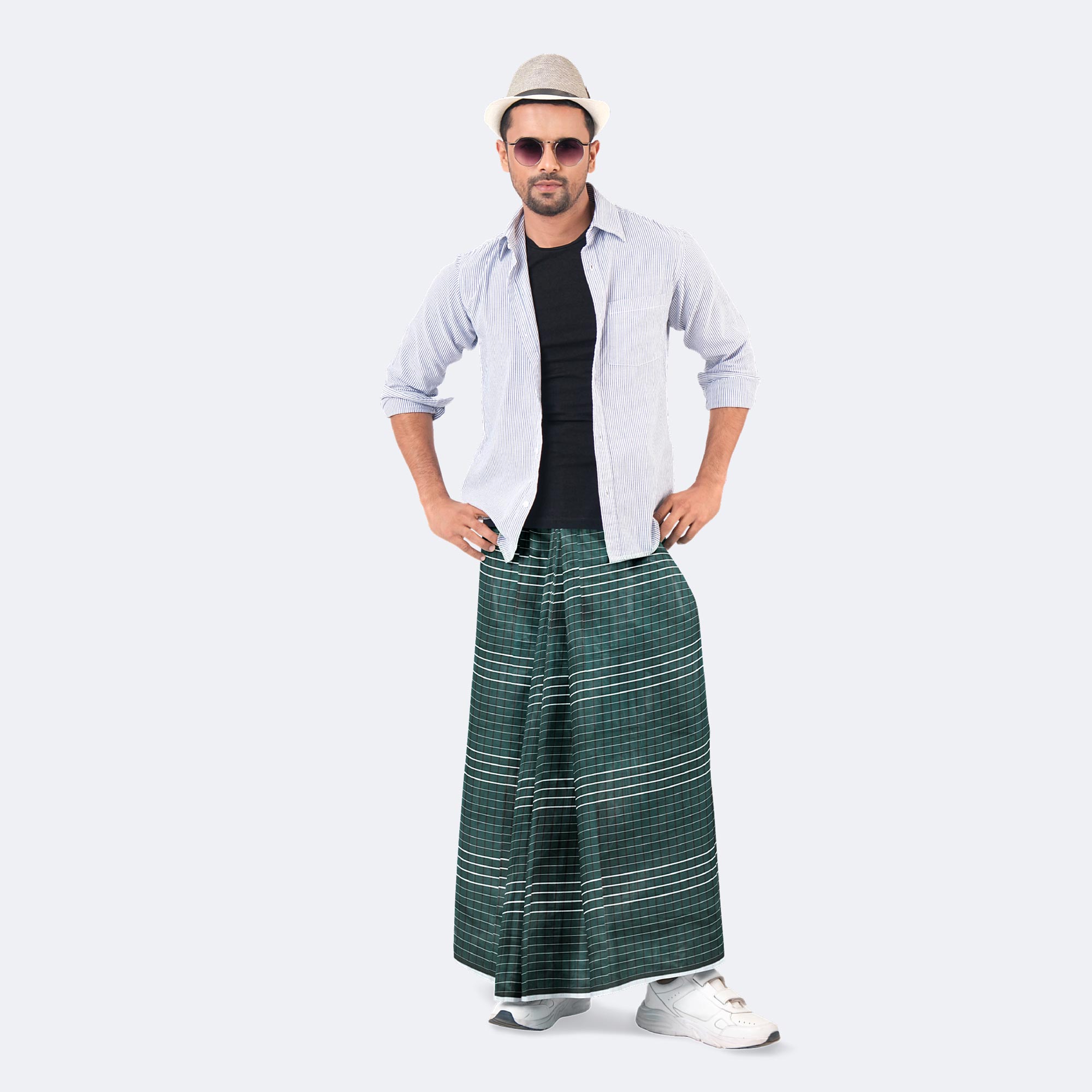 Traditional Men’s Multicolor Striped Cotton Lungi - Antorik