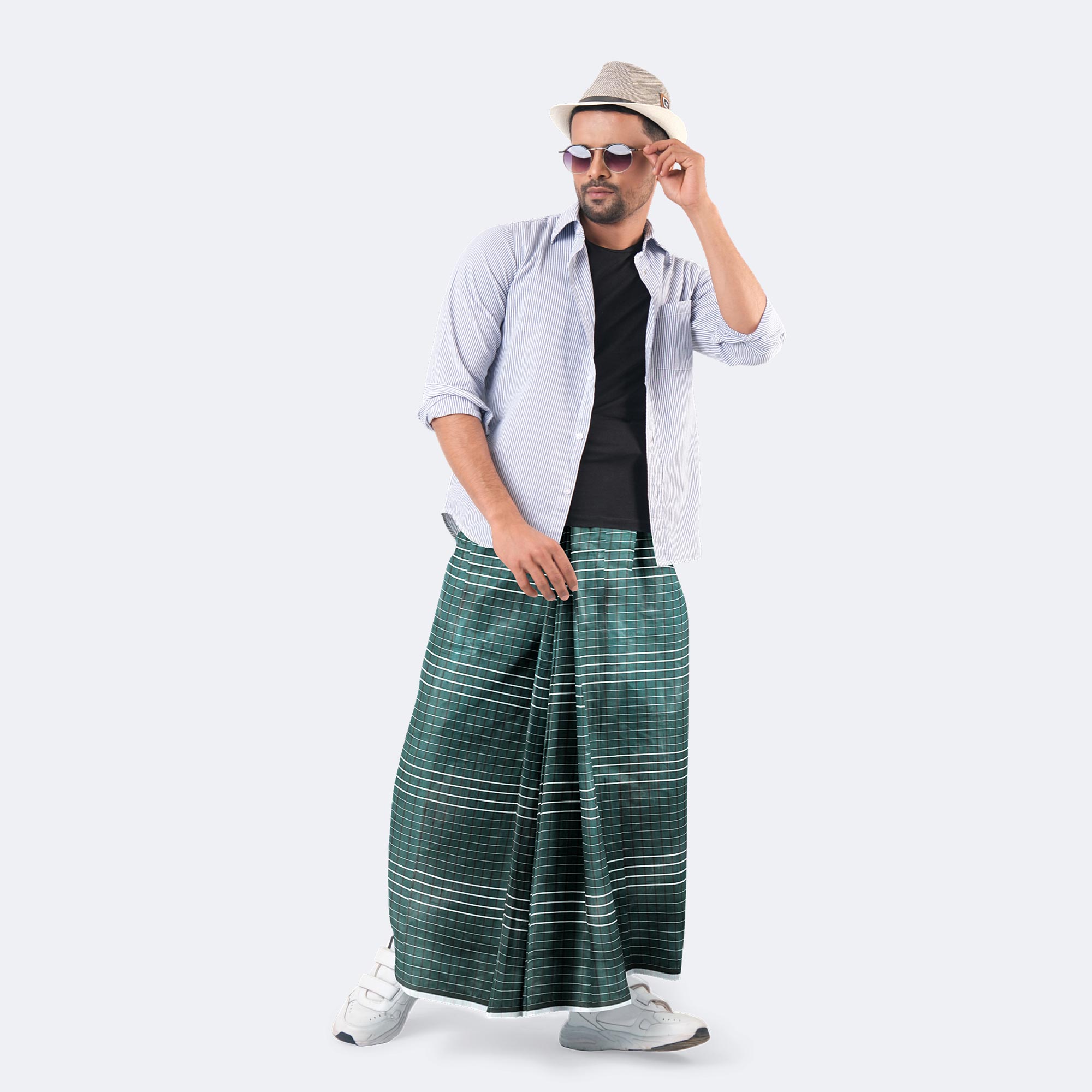 Traditional Men’s Multicolor Striped Cotton Lungi - Antorik