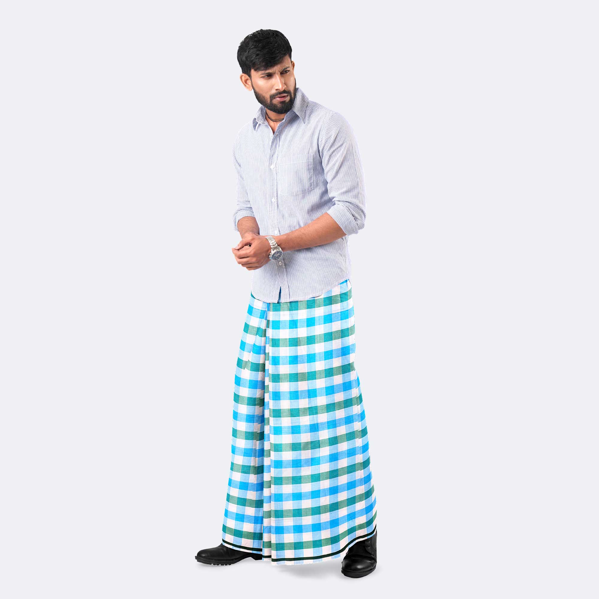 Men’s Everyday Stripe Check Lungi - Aparup