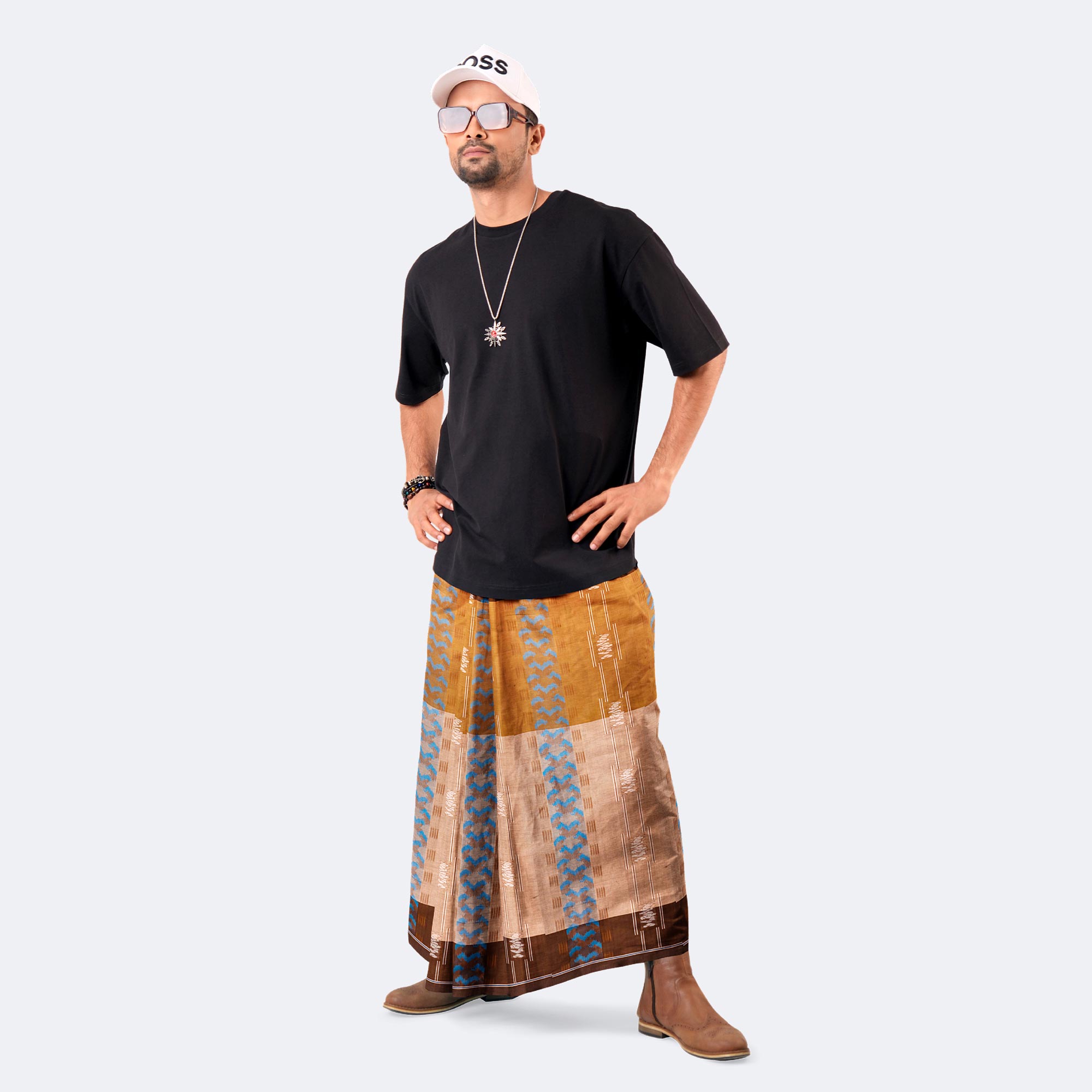 Men’s Classic Dobby Jacquard Cotton Lungi - Bektitto