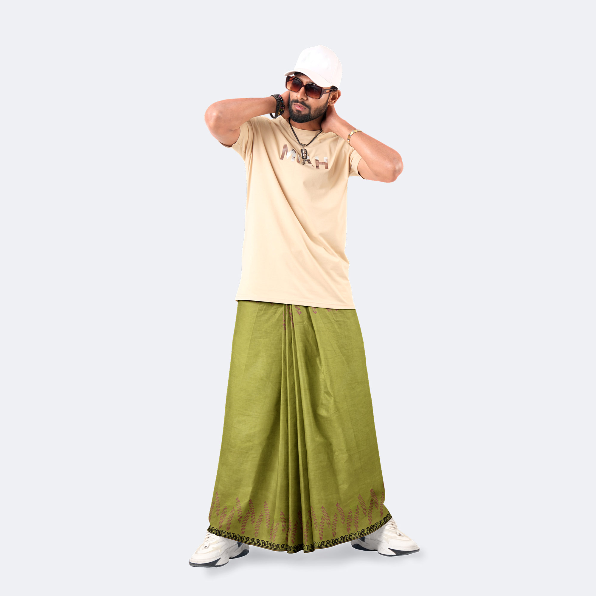 Men’s Classic Solid Cotton Lungi - Bikkhato