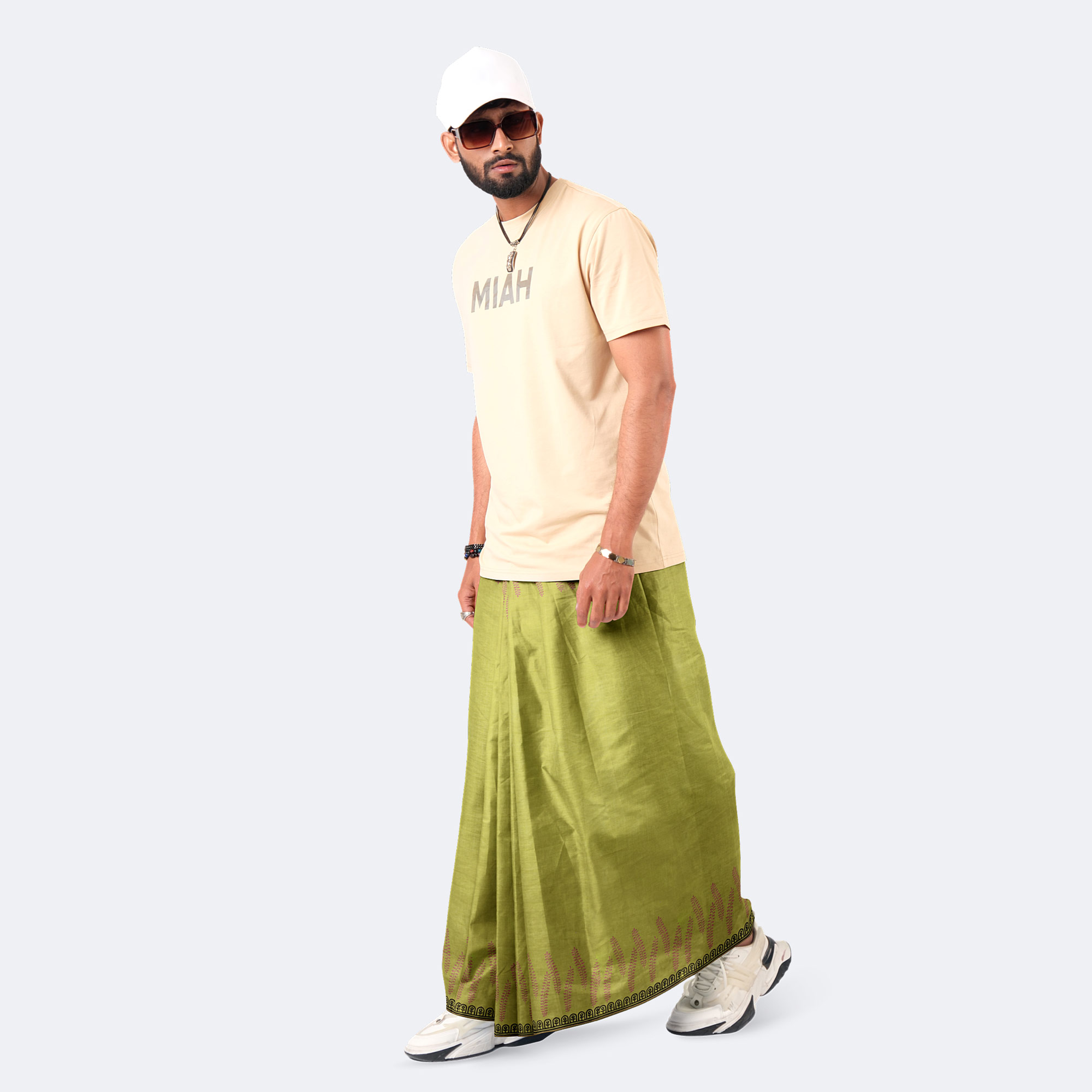 Men’s Classic Solid Cotton Lungi - Bikkhato