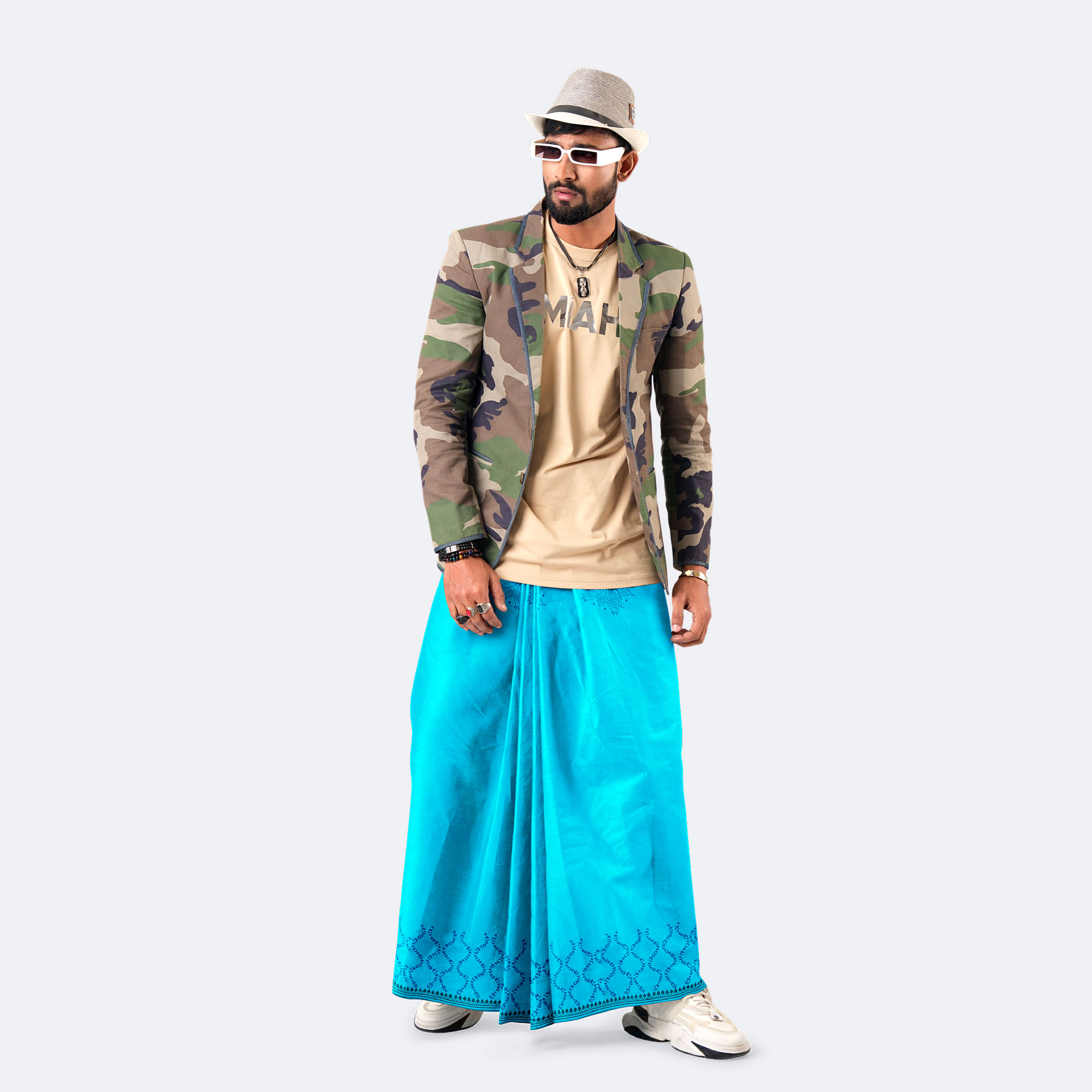 Men’s Lightweight Colorful Solid Cotton Lungi - Bikkhato