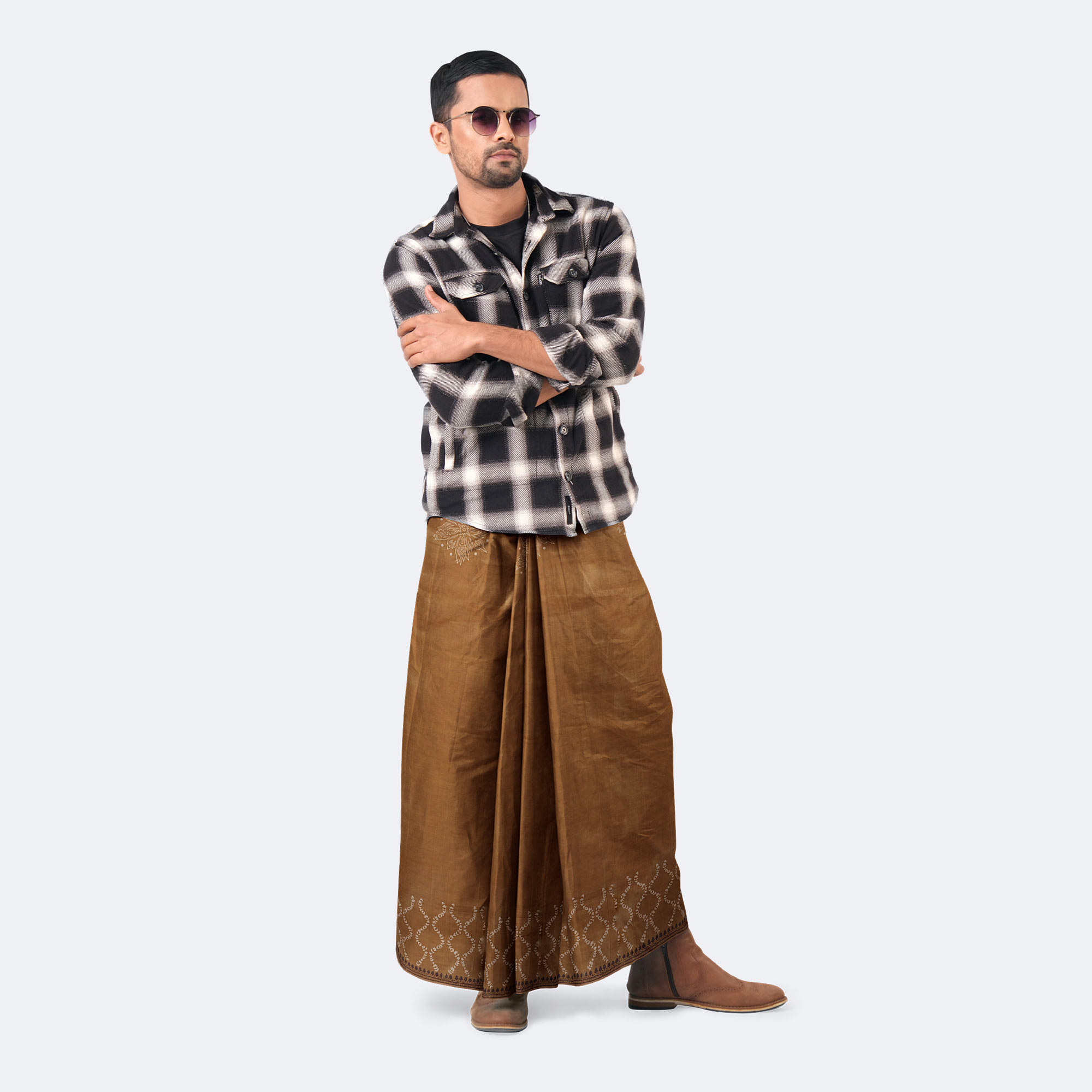 Men’s Solid Lightweight Cotton Lungi - Bikkhato