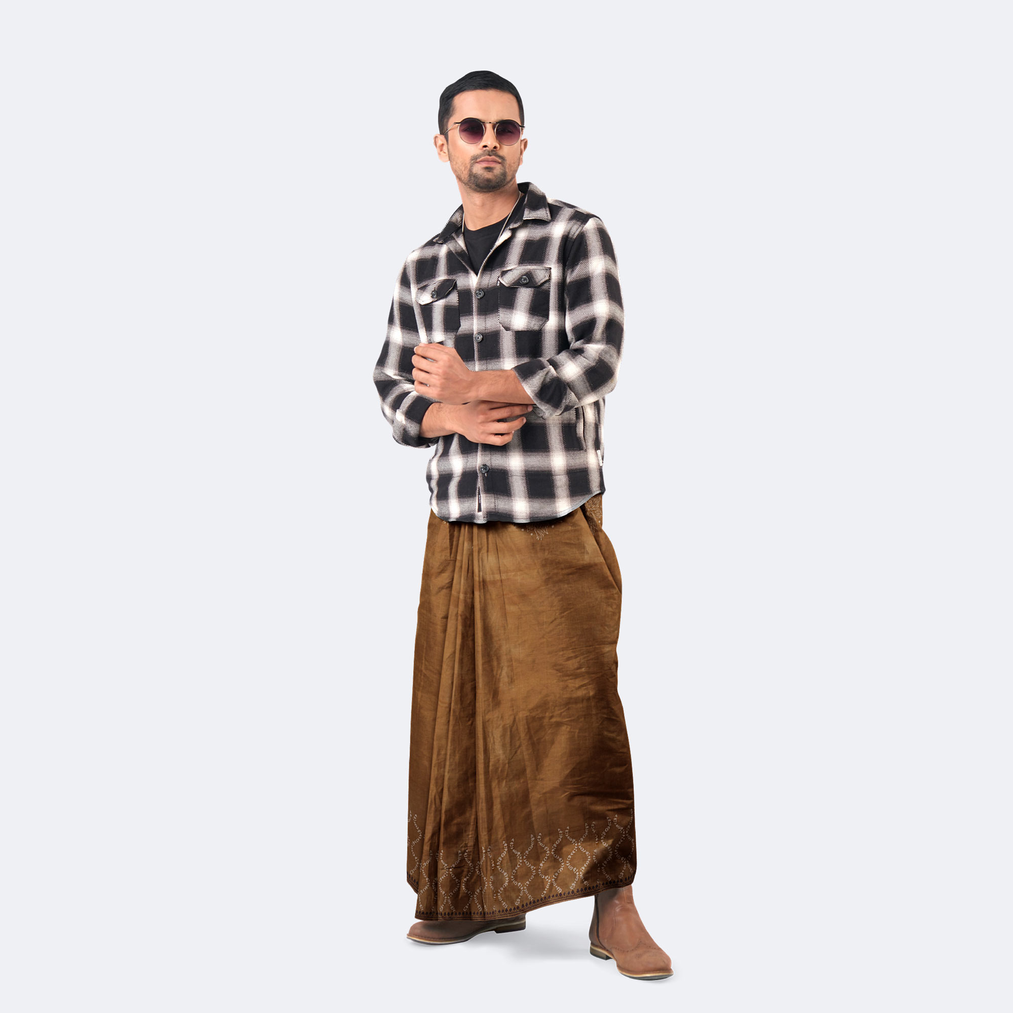 Men’s Solid Lightweight Cotton Lungi - Bikkhato