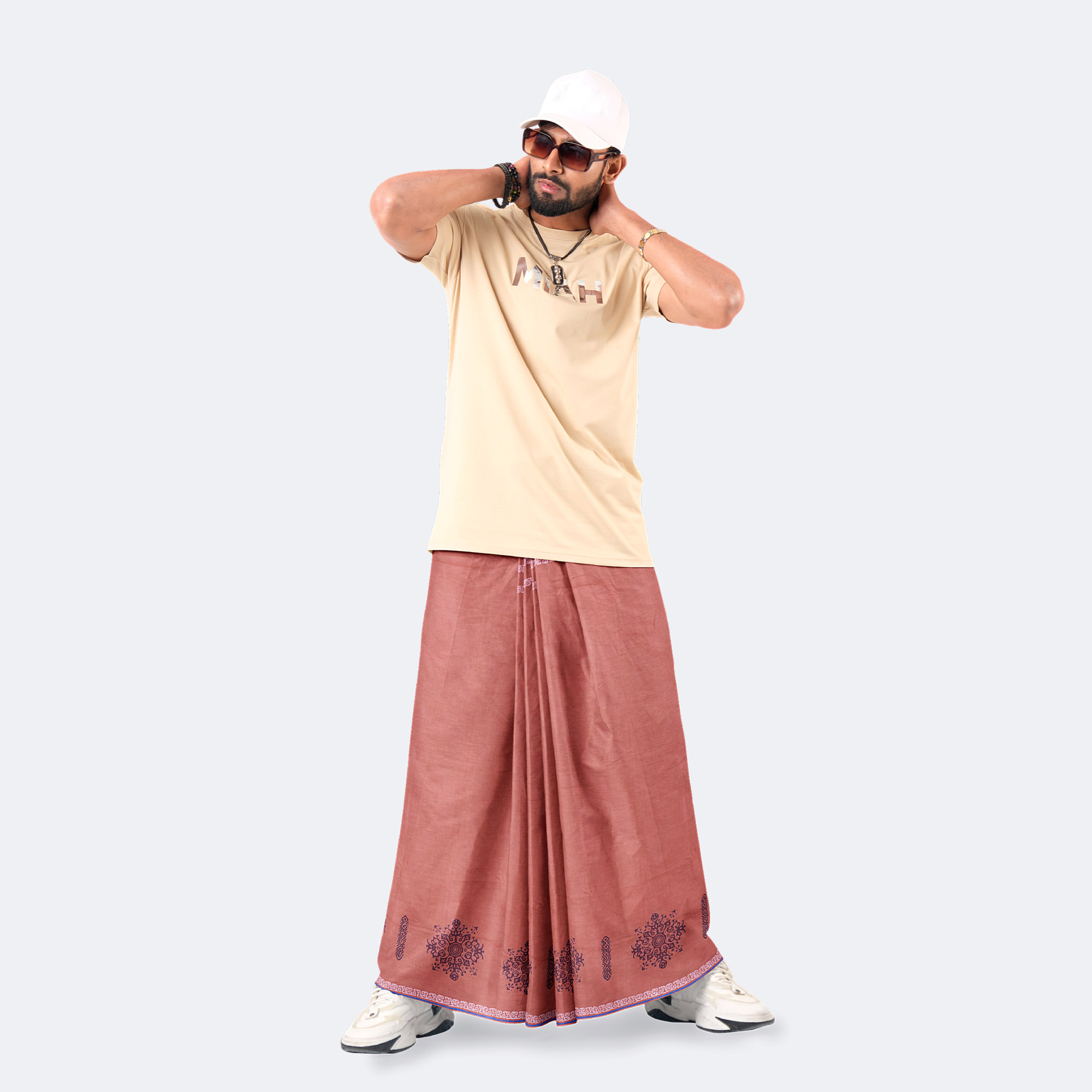 Durable Men’s Everyday Solid Cotton Lungi - Bikkhato