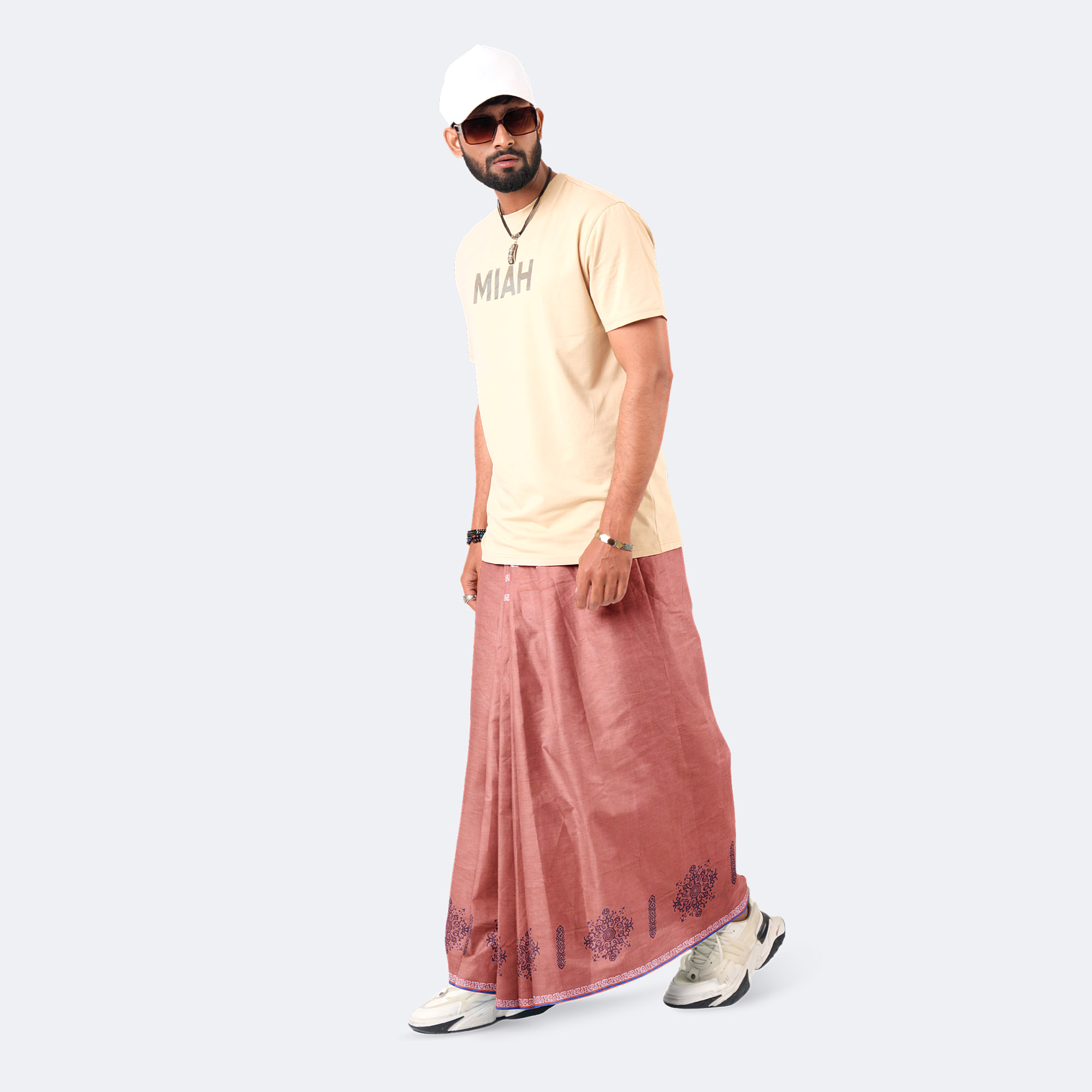 Durable Men’s Everyday Solid Cotton Lungi - Bikkhato