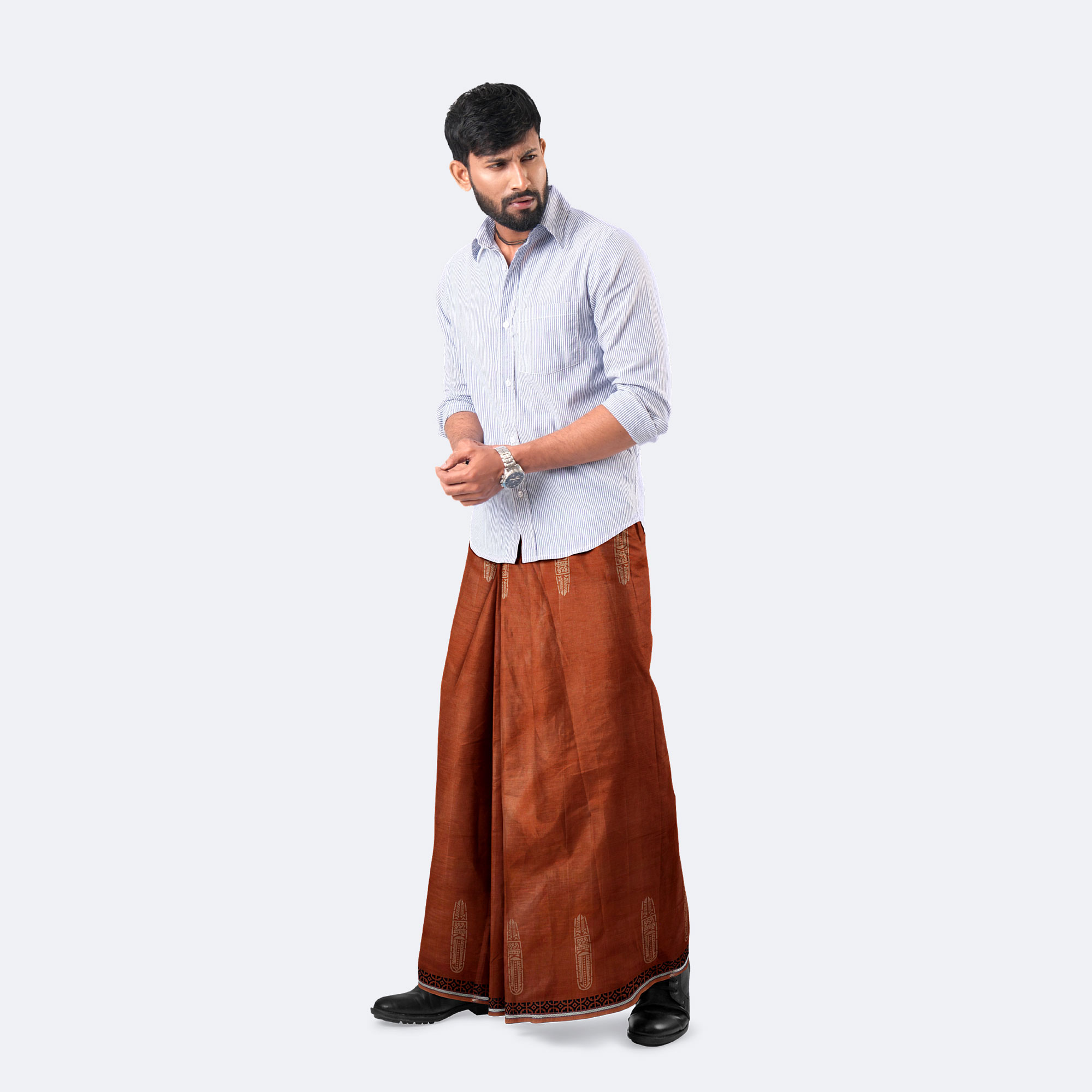 Men’s Ultra-Comfort Solid Daily Wear Cotton Lungi - Bikkhato