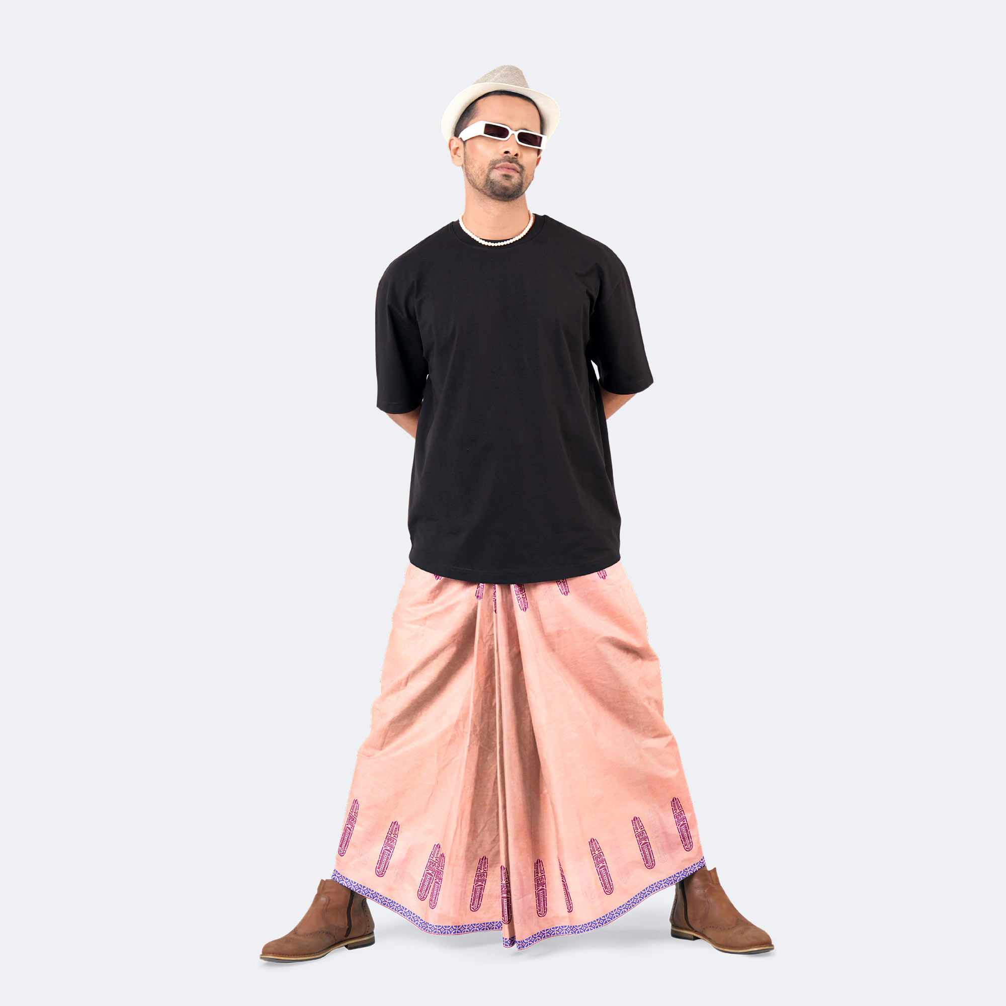 Men’s Classic Solid Color 100% Cotton Lungi - Bikkhato